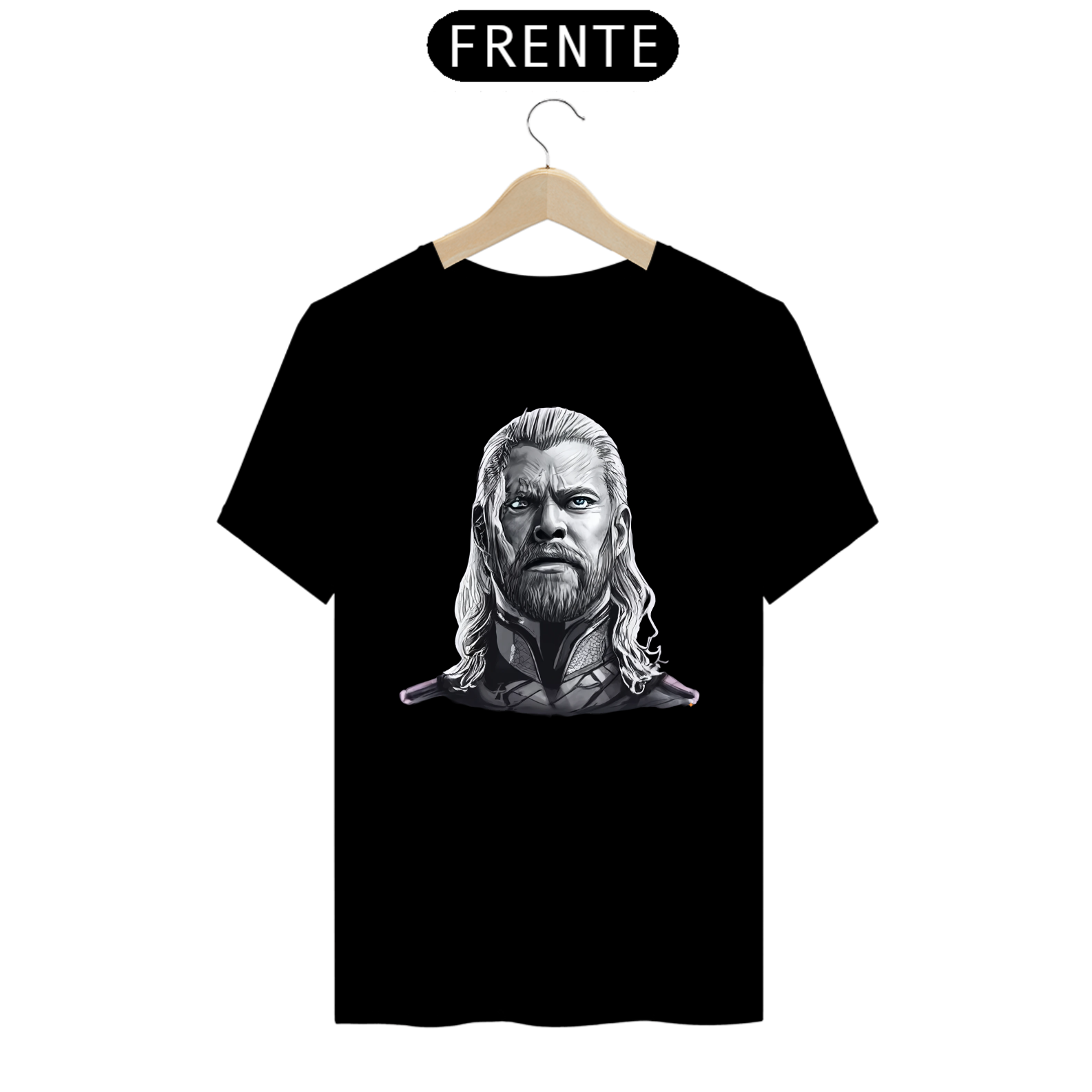 Nome do produto  T-SHIRT CLASSIC - BUSTO THOR PRETO E BRANCO