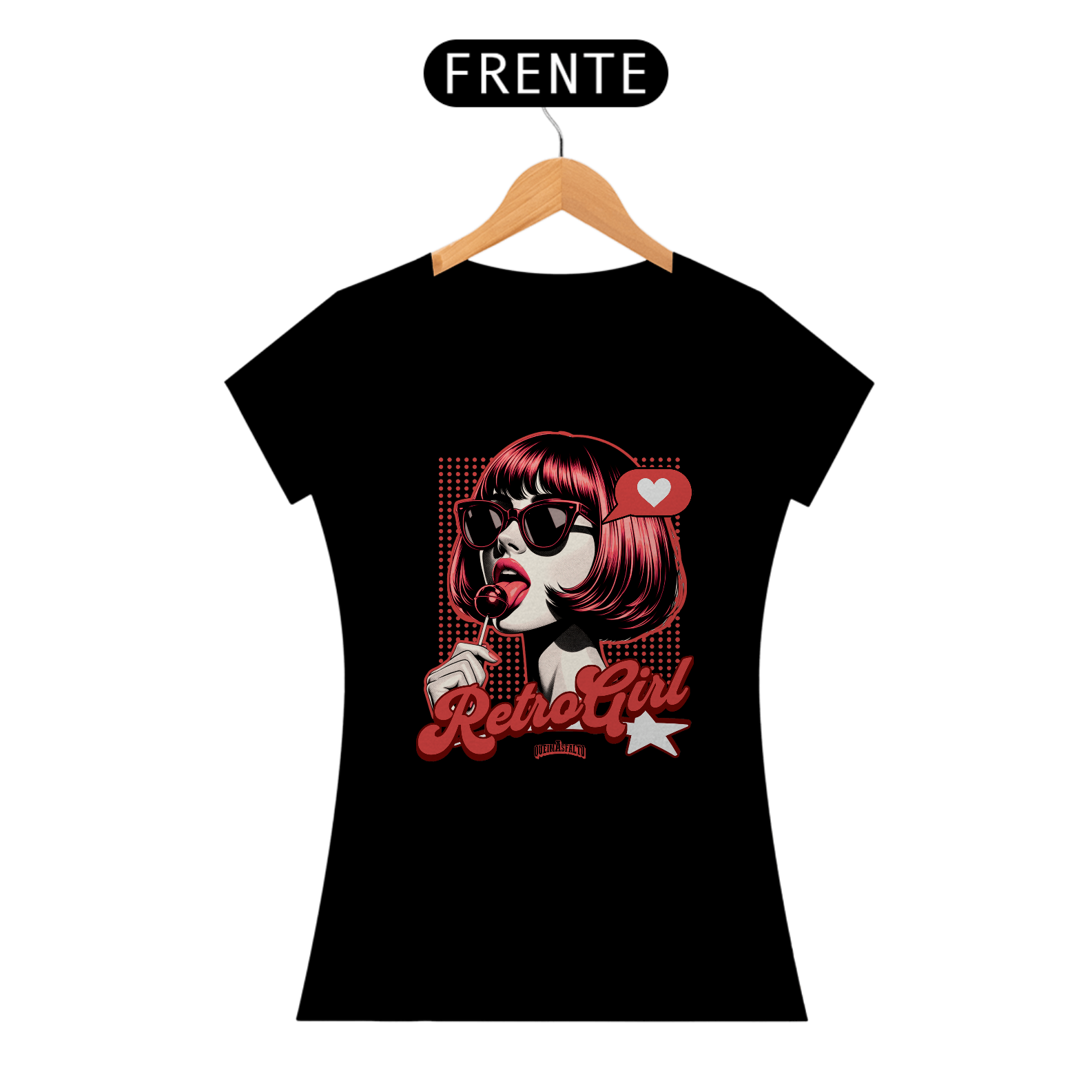 CAMISETA FEMININA QA RETRO GIRL - TSHIRT PIMA