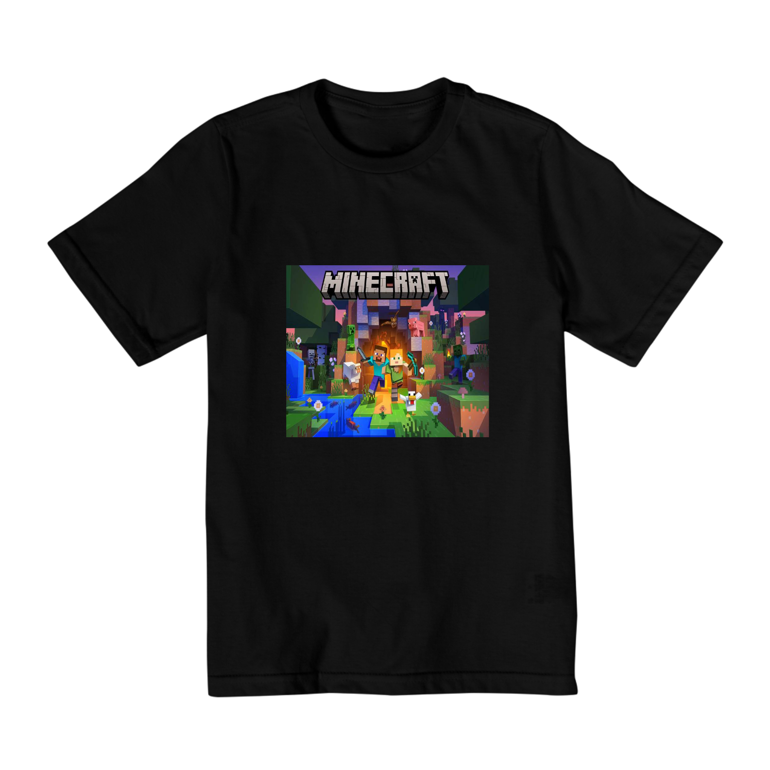 Nome do produto  Camiseta para crianças de (2 a 8 anos) Minecraft