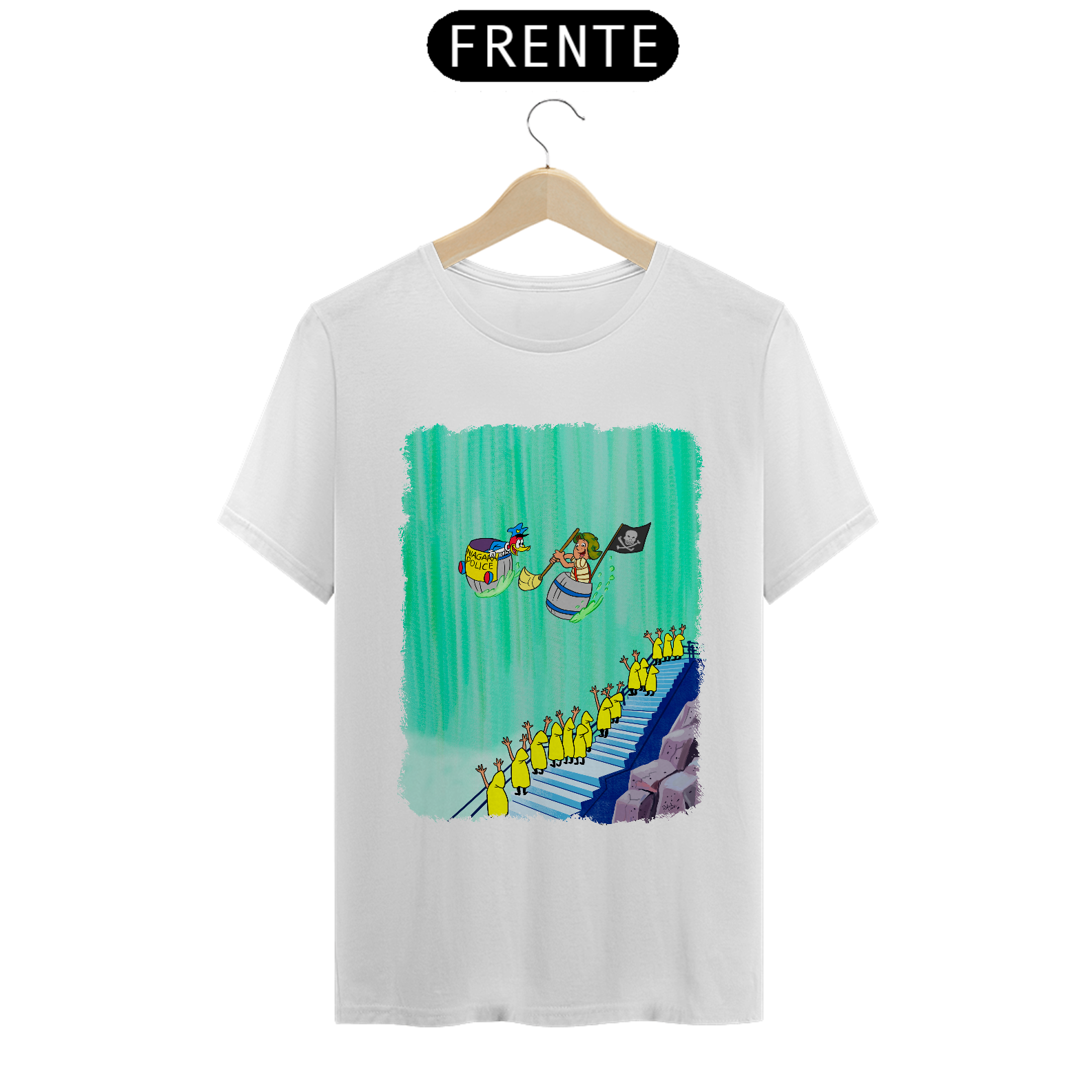 Chaves e Pica-Pau nas Cataratas Camisa Unissex