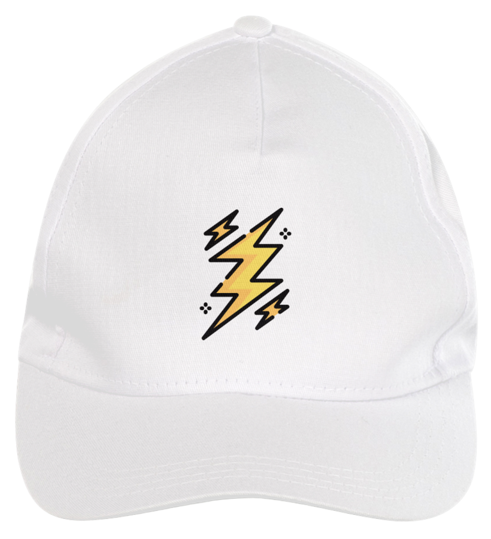 BONÉ BRANCO ABA CURVADA RAIO AMARELO