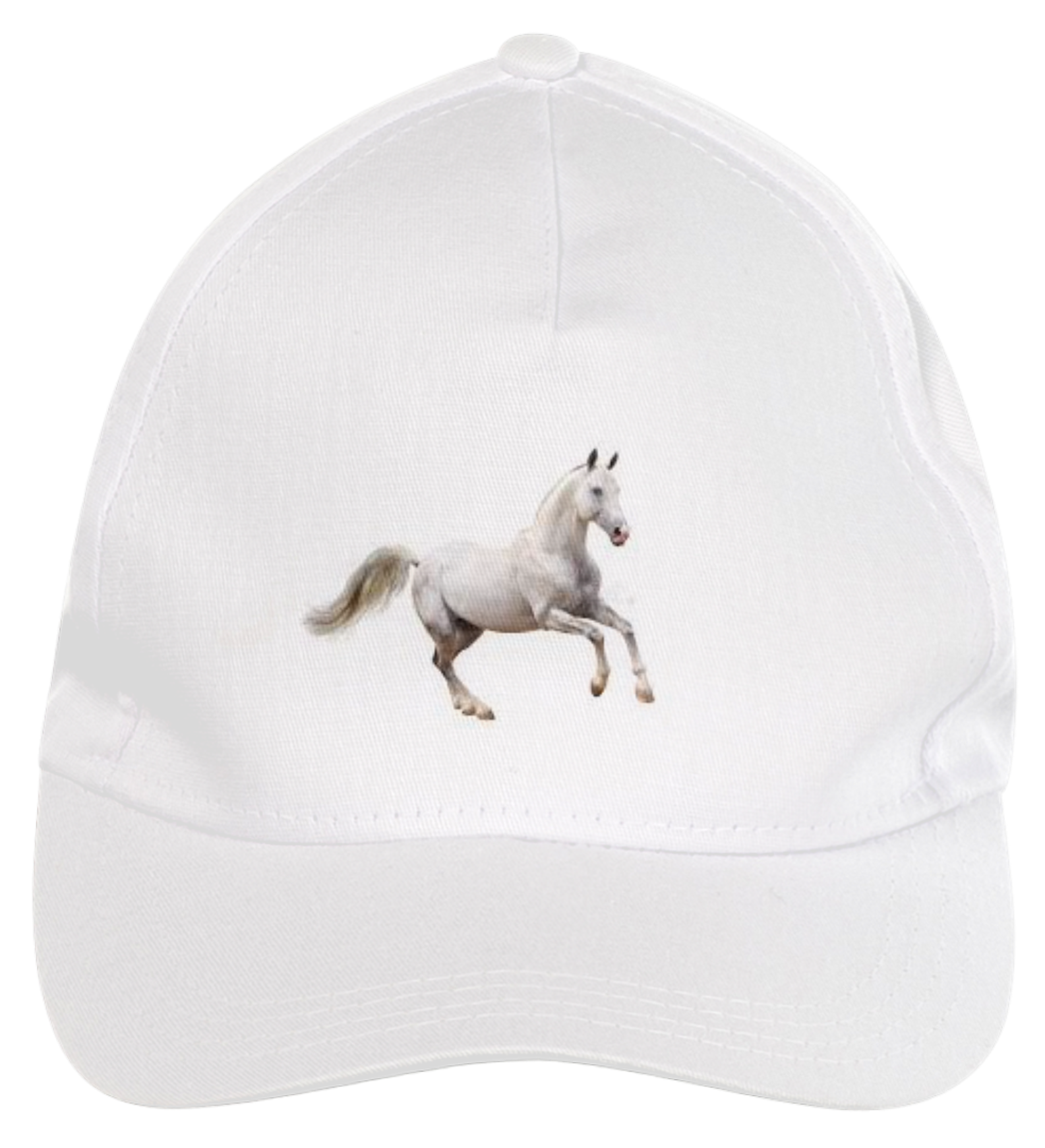 BONÉ BRANCO ABA CURVADA CAVALO