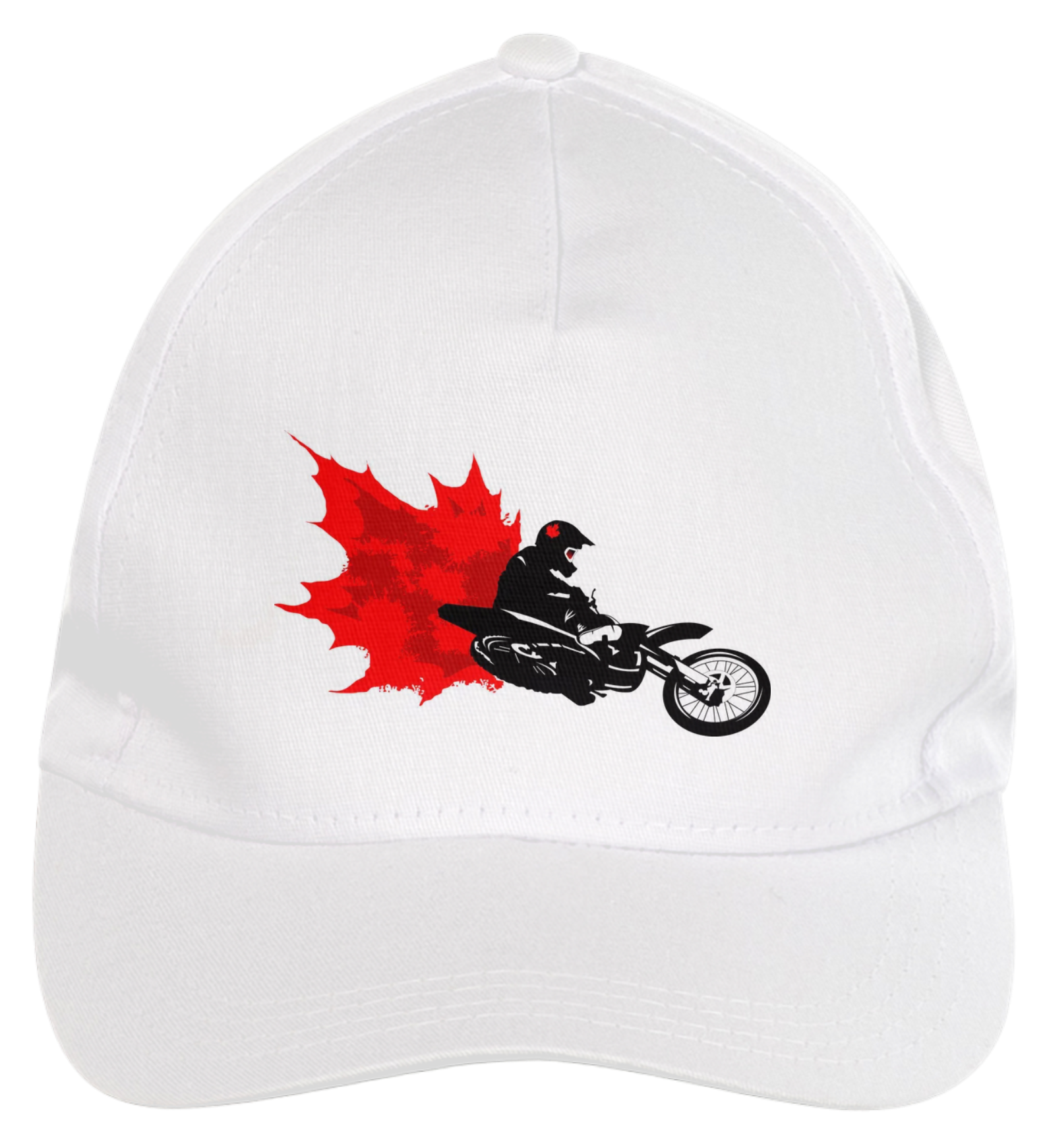 BONÉ BRANCO ABA CURVADA MOTO