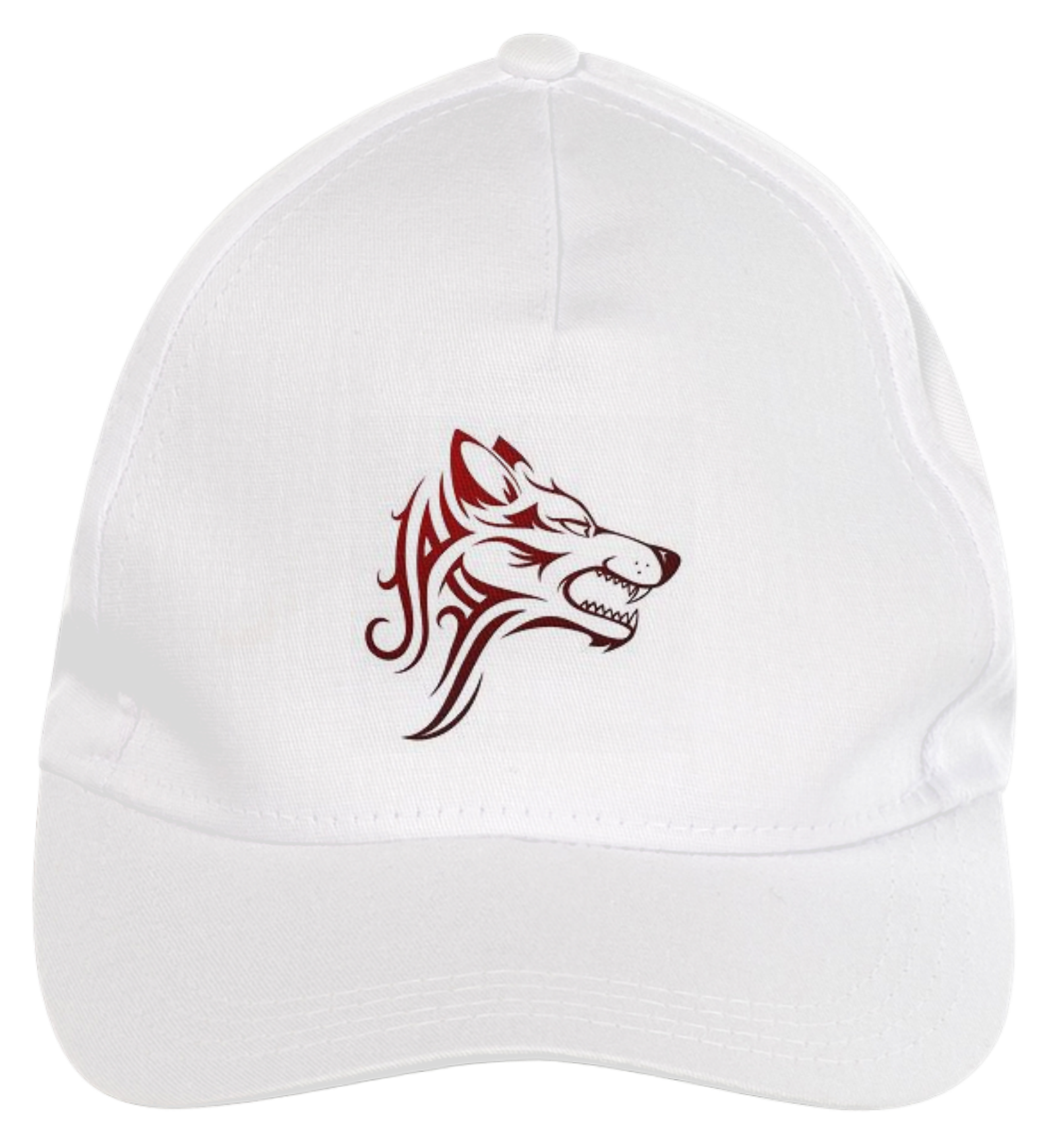 Nome do produto: BONÉ BRANCO ABA CURVADA LOBO