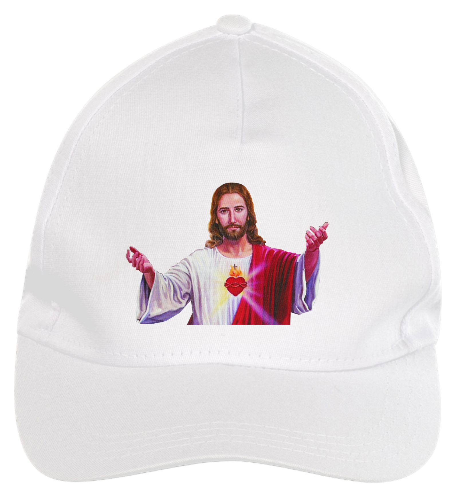 Nome do produto: BONÉ BRANCO ABA CURVADA JESUS