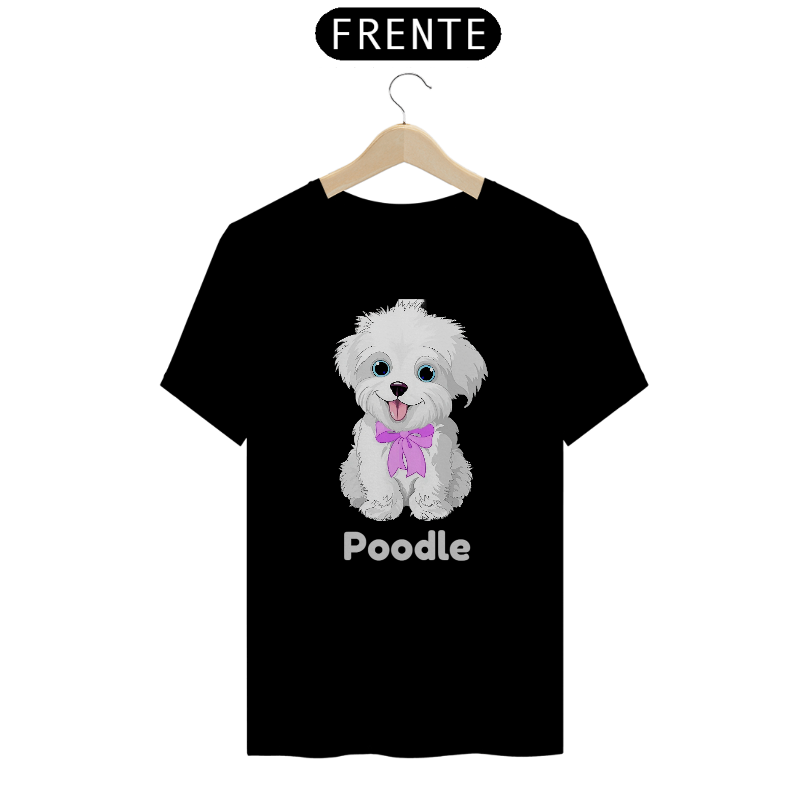 Desenho Poodle Branco / T-shirt Poodle