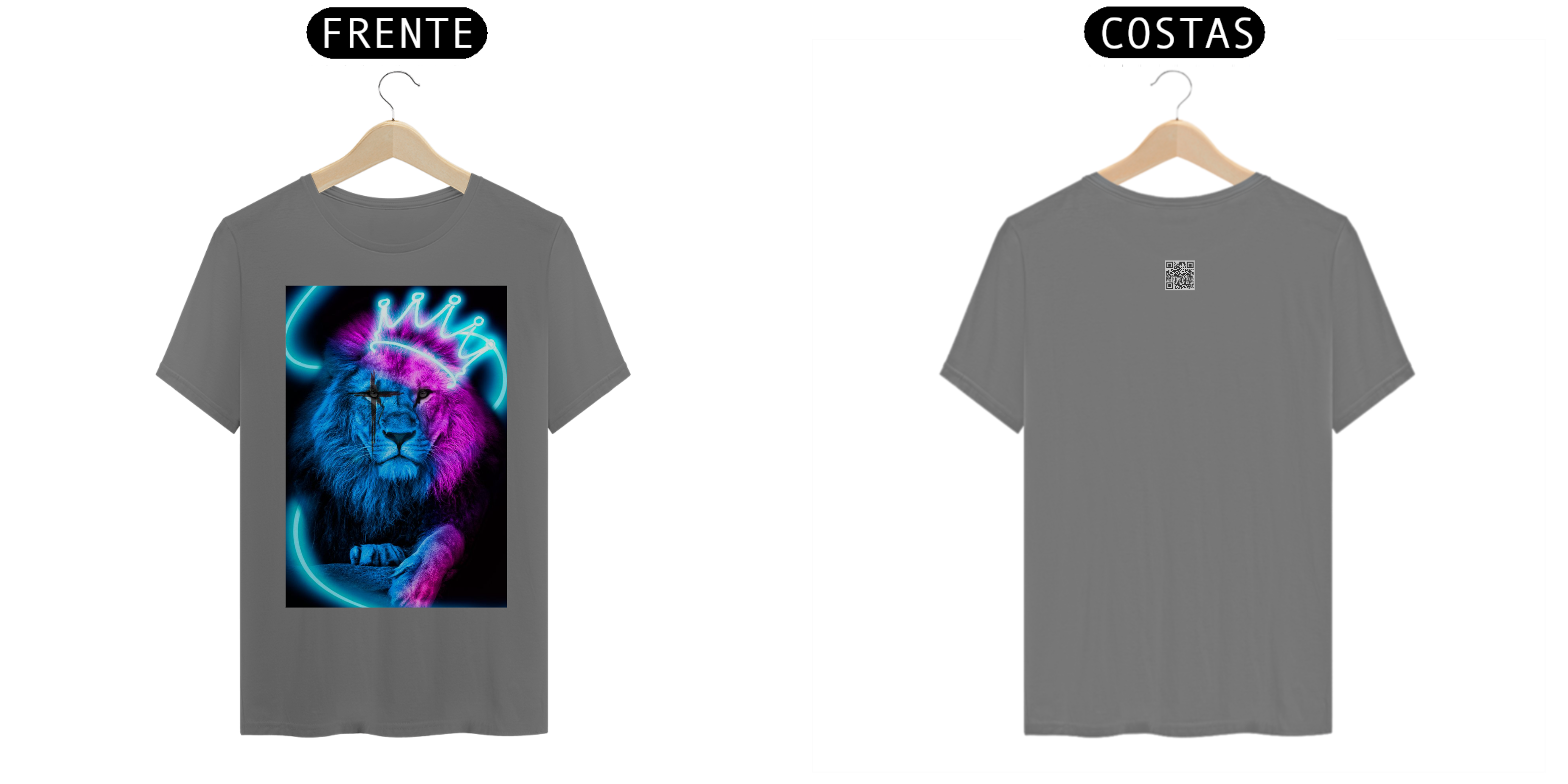 camiseta - leão coroado - Colorida