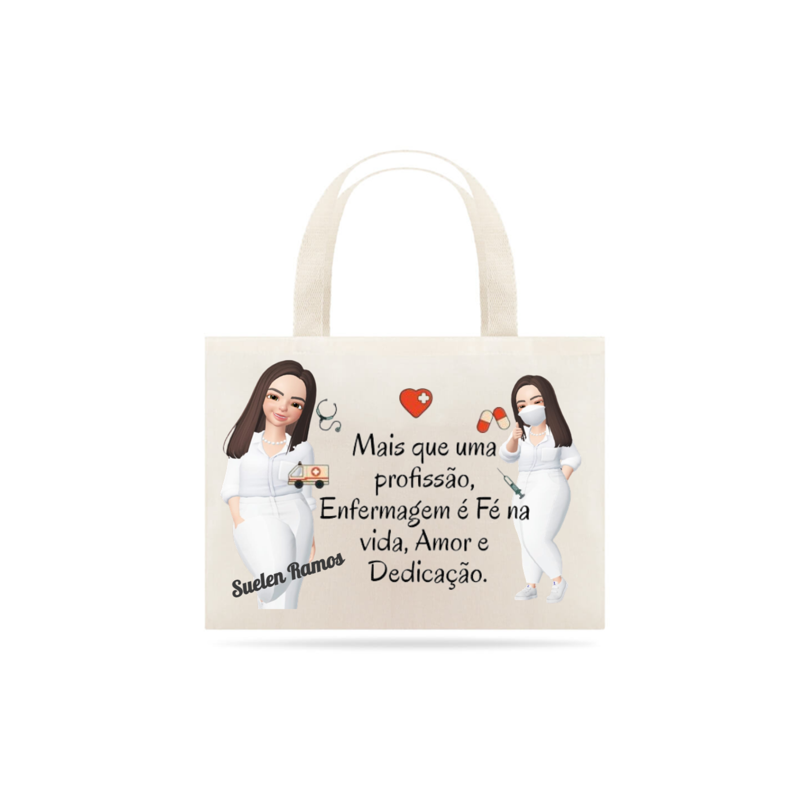 Nome do produto  Eco bag grande (profissões) personalizada