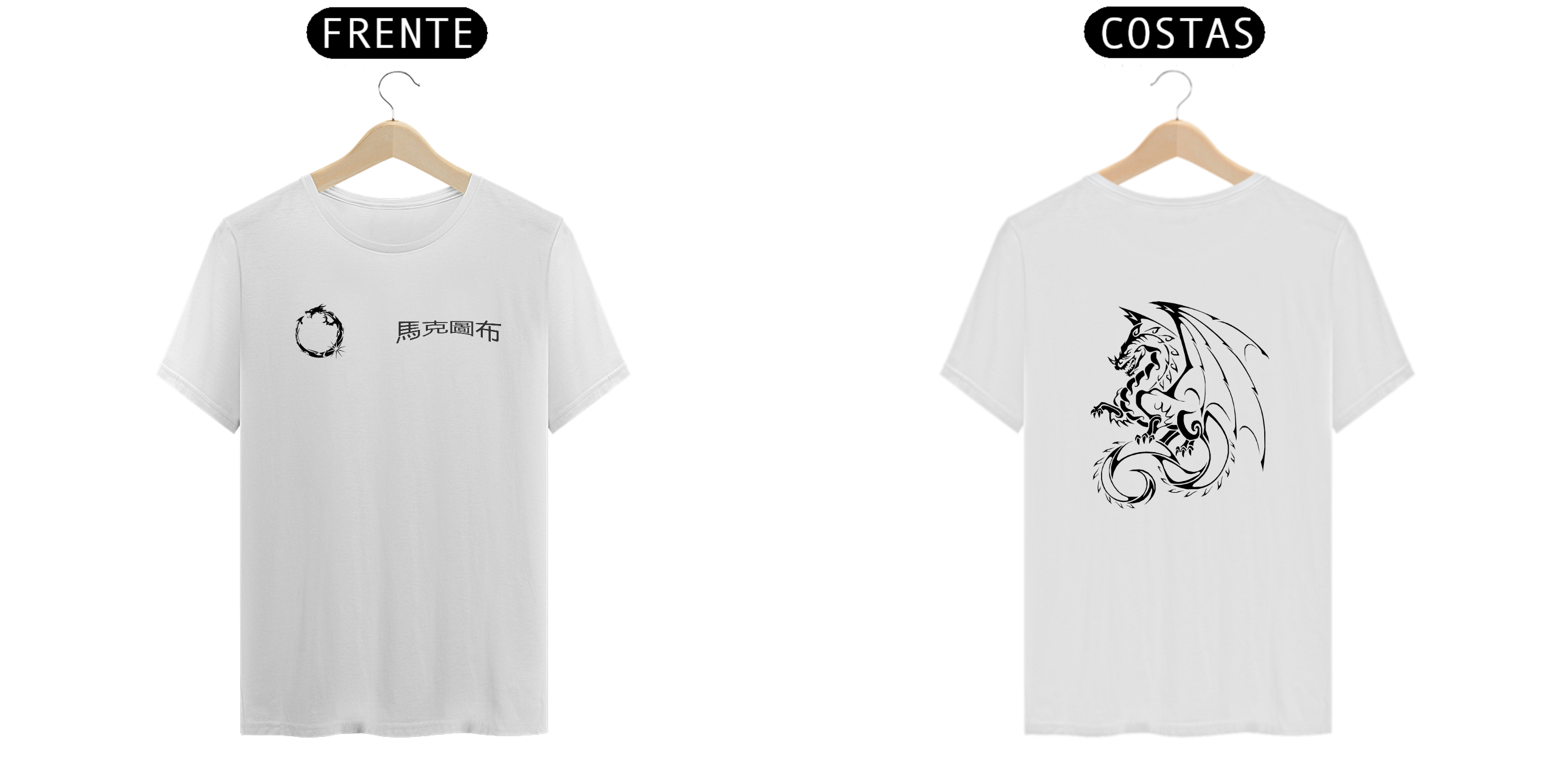 Camisa Maktub c. Dragão oriental Preto