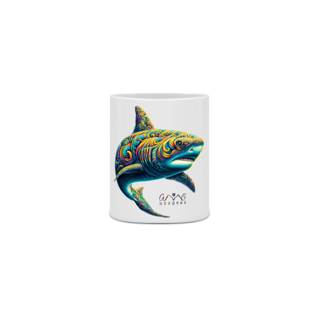 Caneca de Porcelana Tubarão Colors