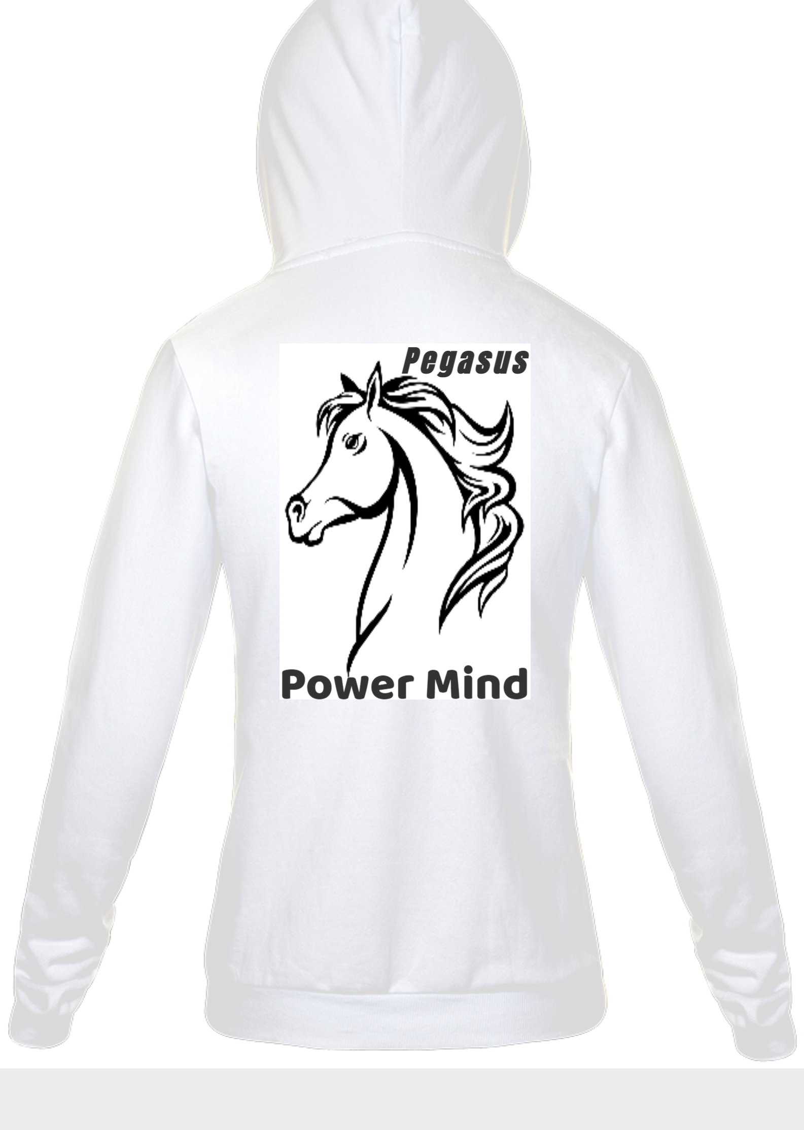 Moletom Unissex Com Zipper - Pegasus Power Mind - Branco