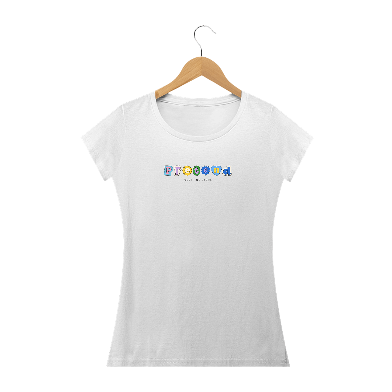 Camiseta Branca Feminina Pretend Vintage