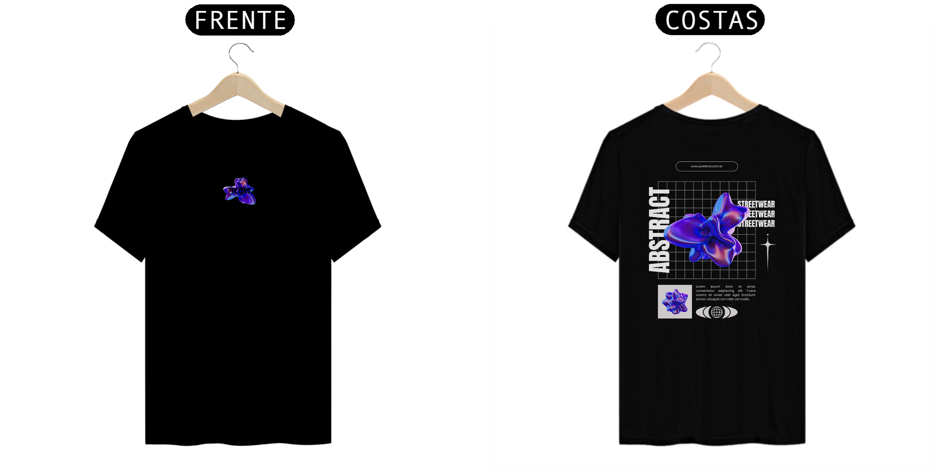 Camiseta Masculina StreetWear Pretend Abstract (Preto)