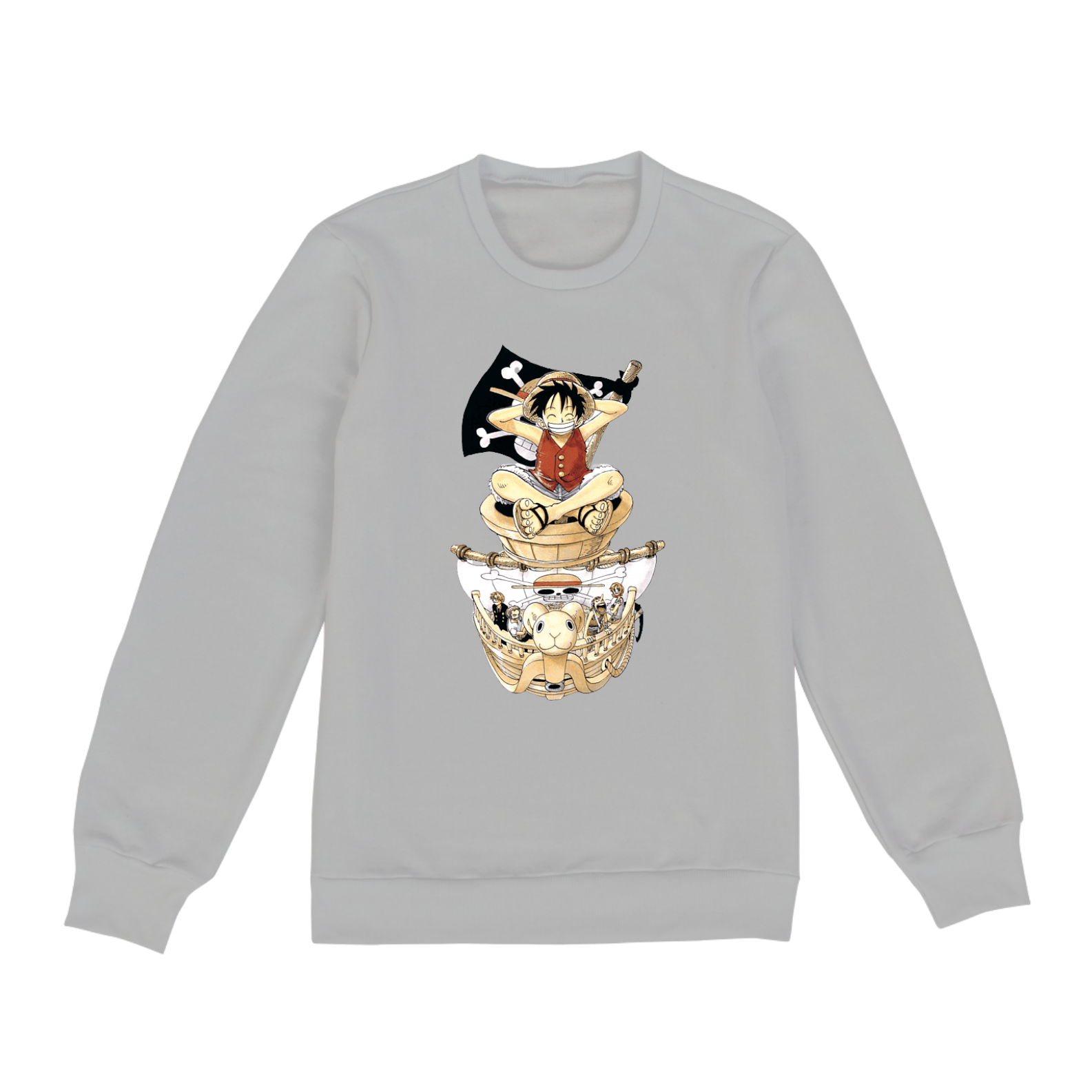 Nome do produto  Moletom Com Estampa Do Anime (OnePiece) e sua tripulação.