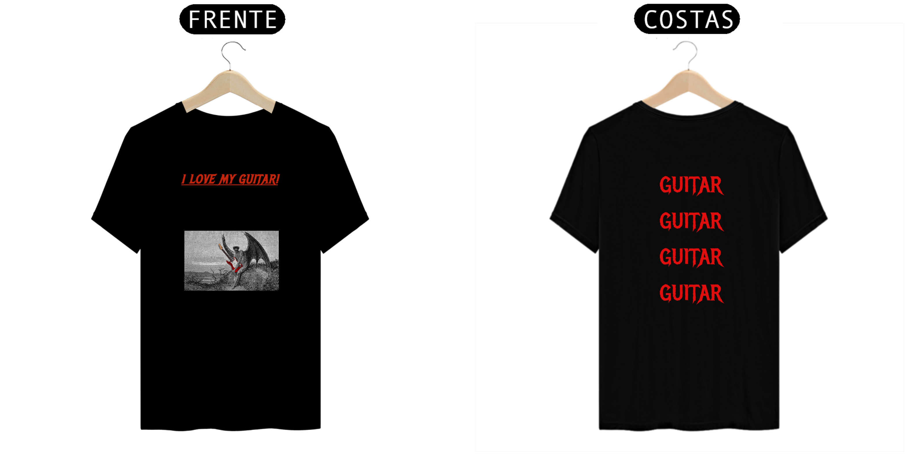 Nome do produto  Camiseta Estampada (I LOVE MY GUITAR!) rock