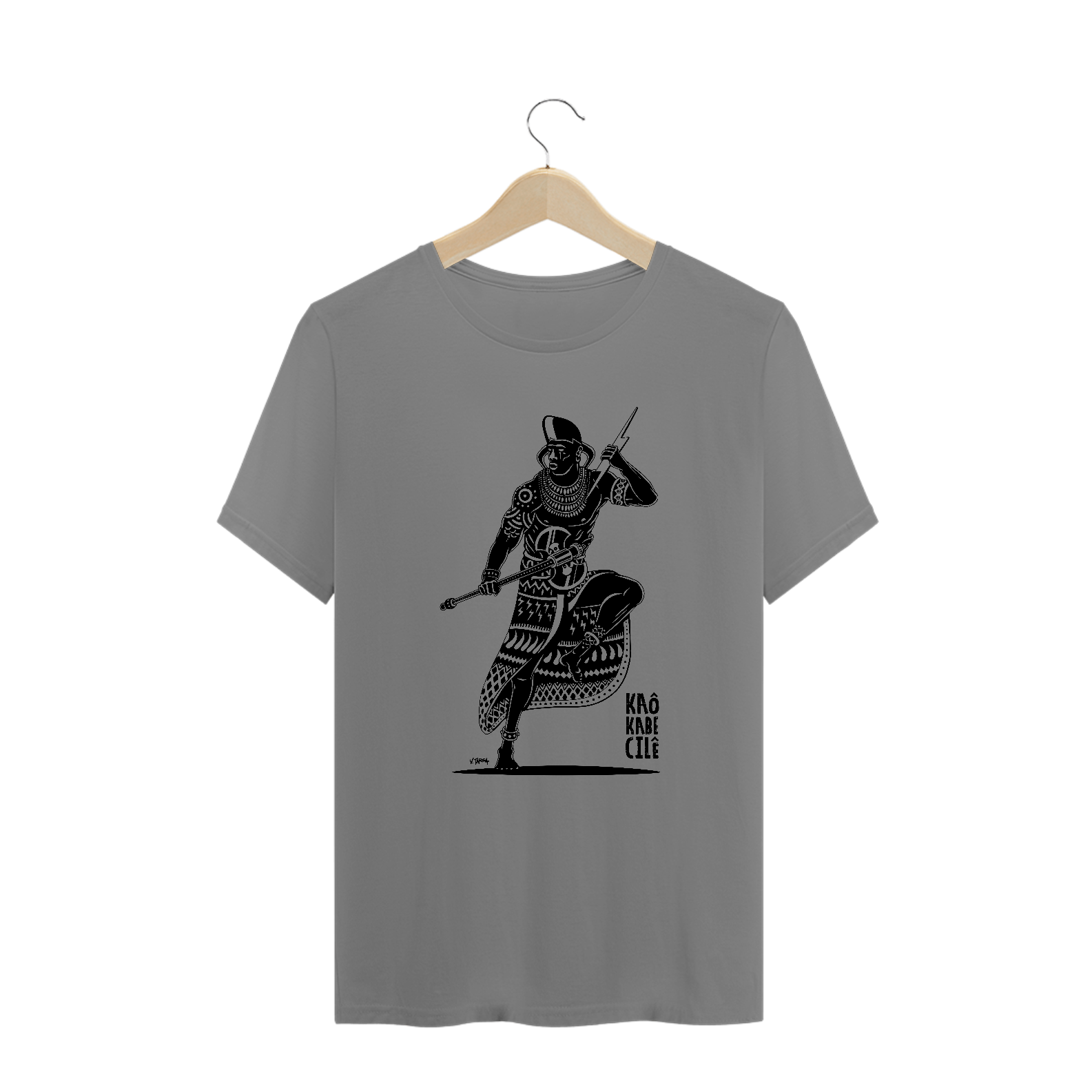 Camisa Plu Size Unissex - Coleção Orixás Encanto e Axé By Vinicius Targa - Kaô Kabe Cilê Xangô