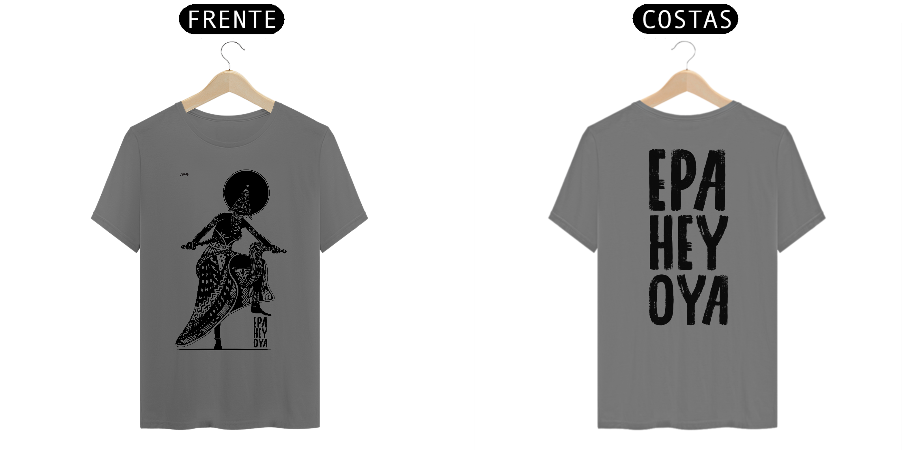 Camisa Estonada Unissex - Coleção Orixas Encanto e Axé By Vinicius Targa - Epa Hey Oya PB