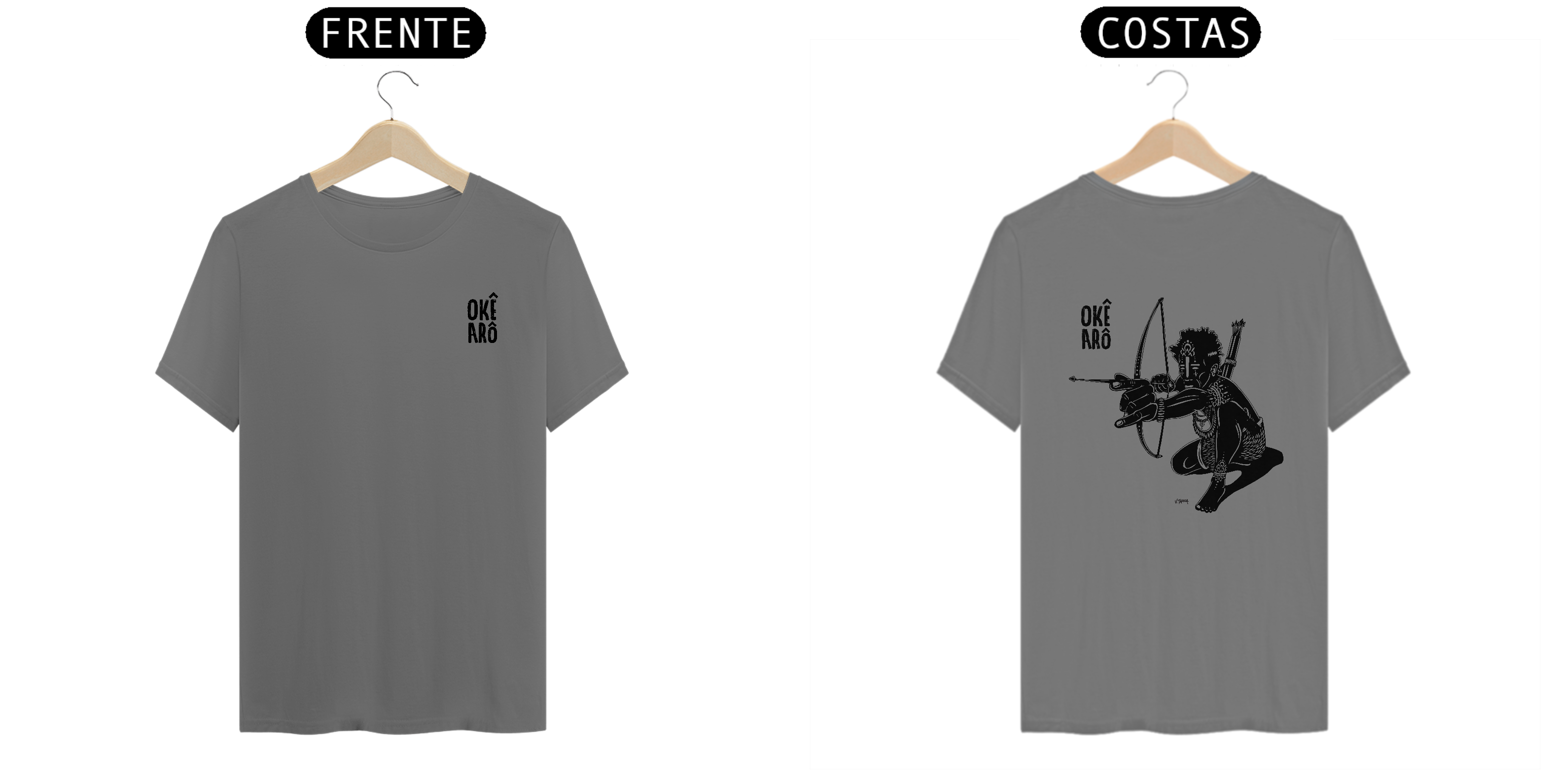 Camisa Estonada Unissex - Coleção Orixás Encanto e Axé By Vinicius Targa - okearô oxossi