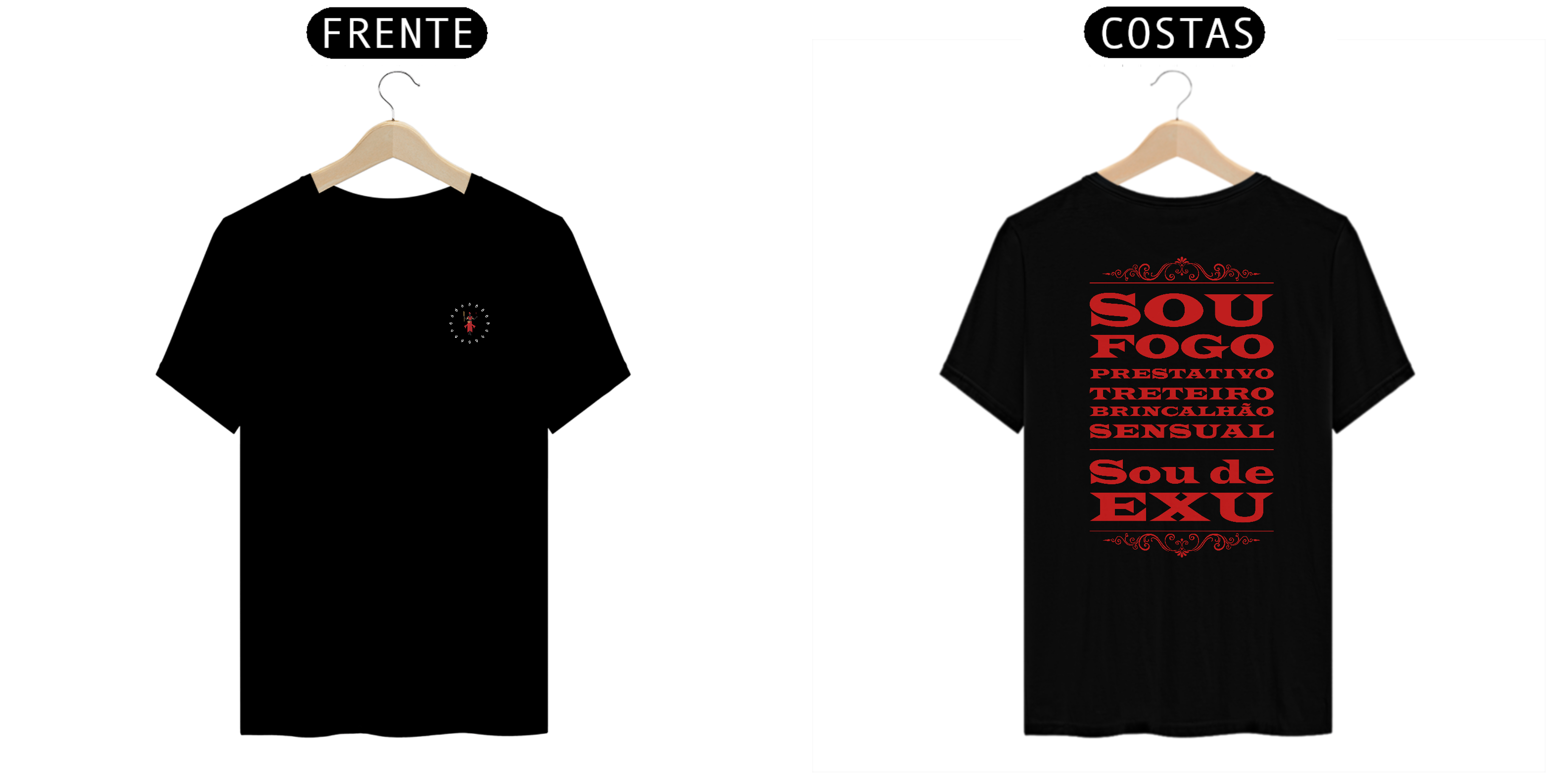 Camisa unissex quality - Coleção sou filho do Axé - Exú Bara 