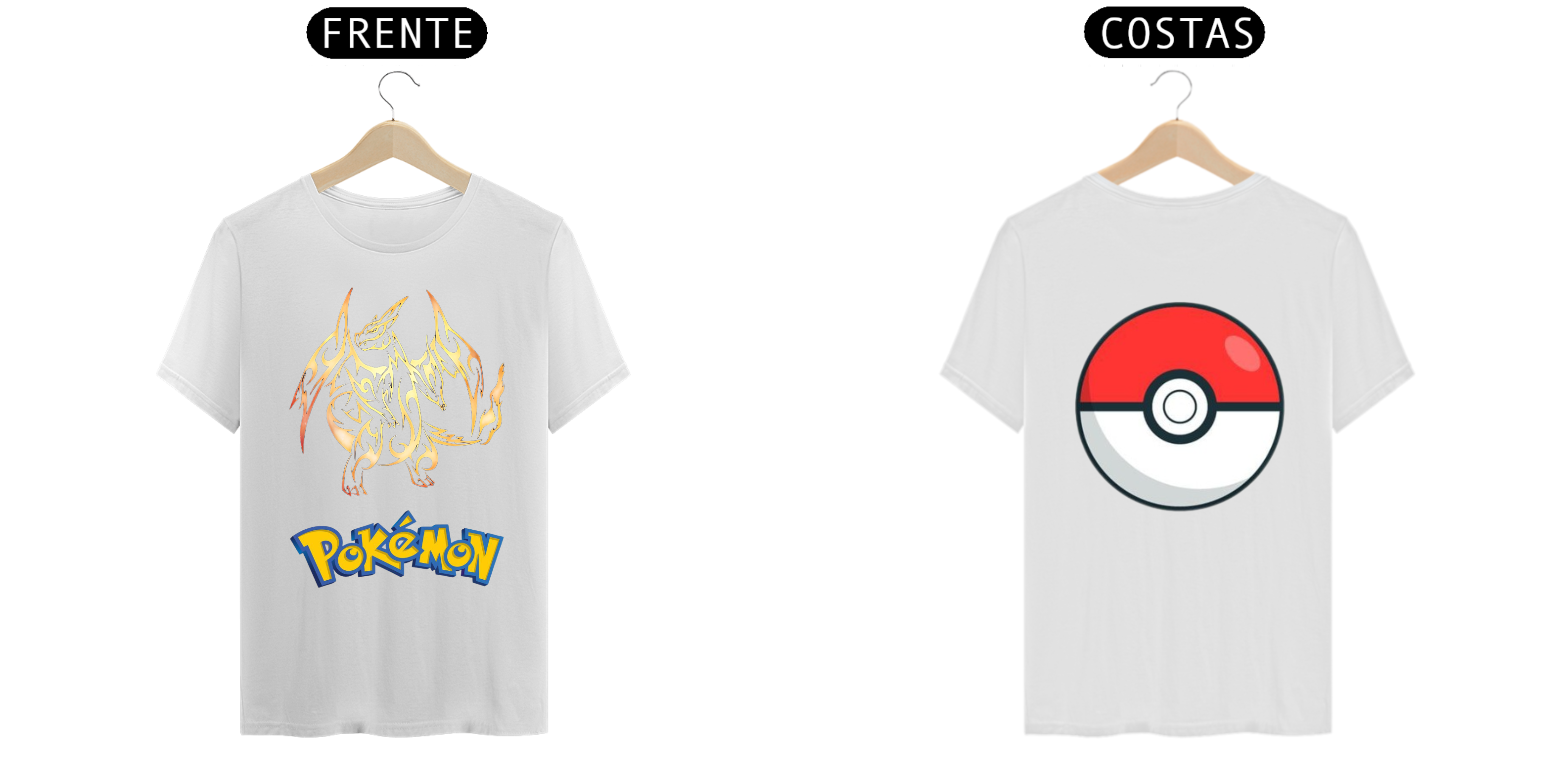 Camiseta Charizard dourado