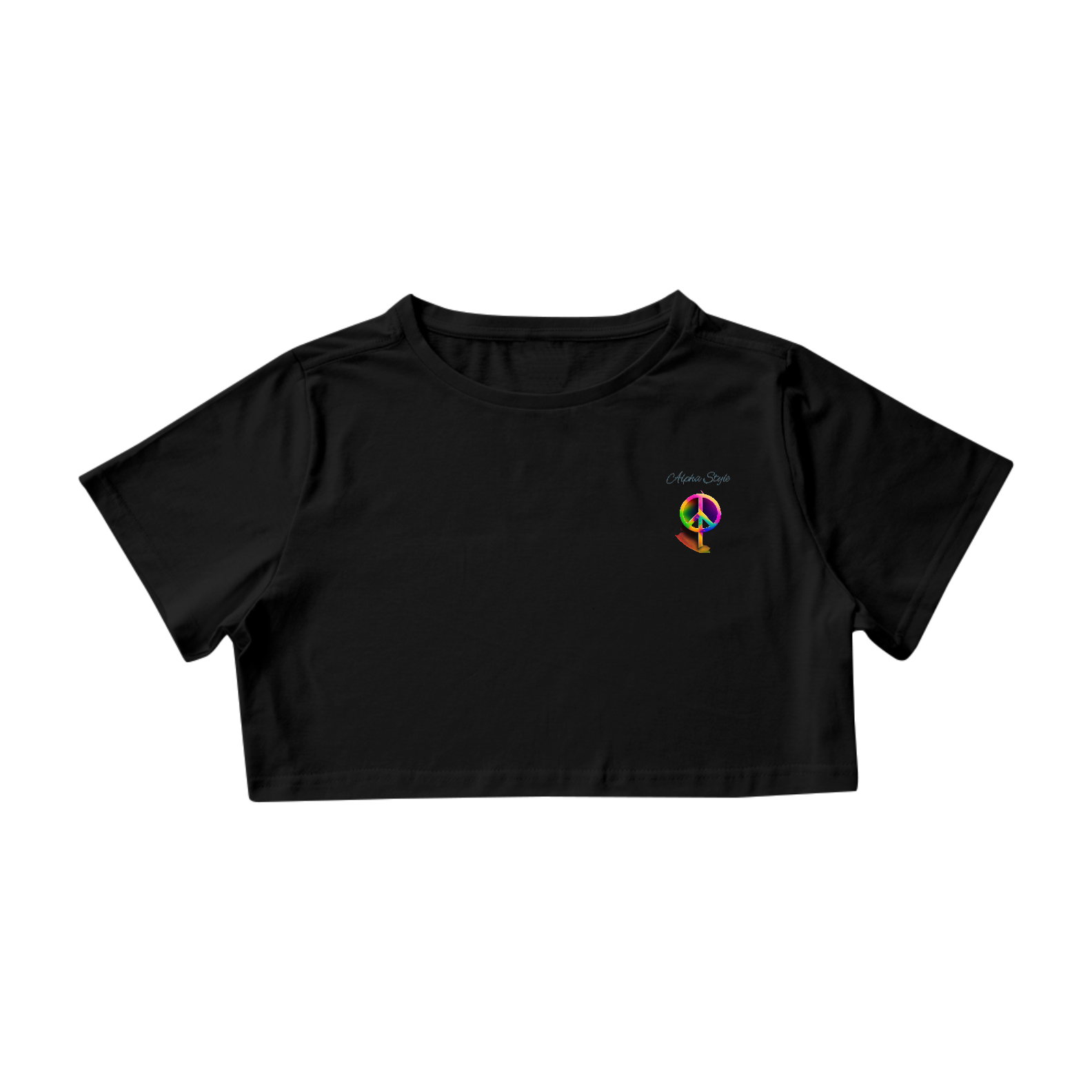 Camiseta Cropped Alpha Style Peace and Love