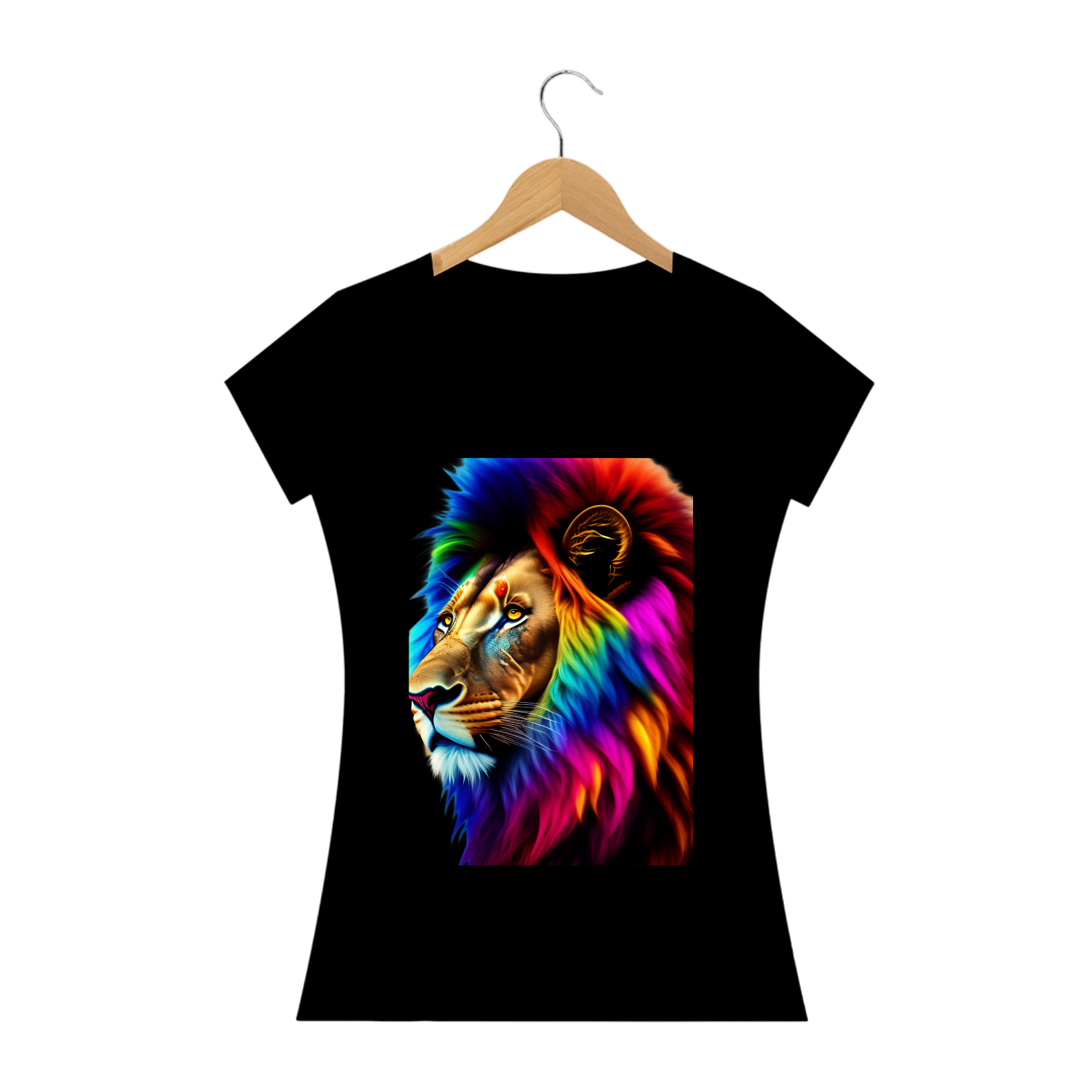 Camiseta básica estampa Leão