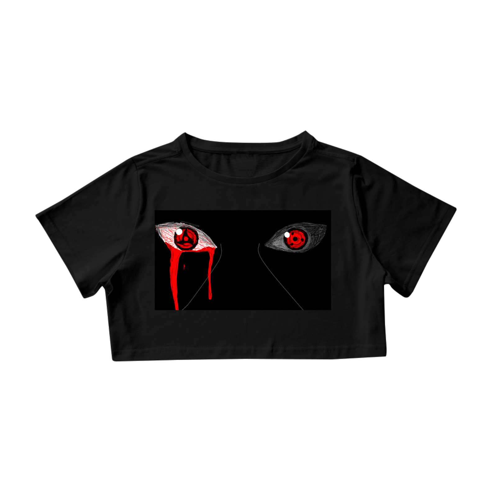Camisa choped preta, amaterazu itachi.