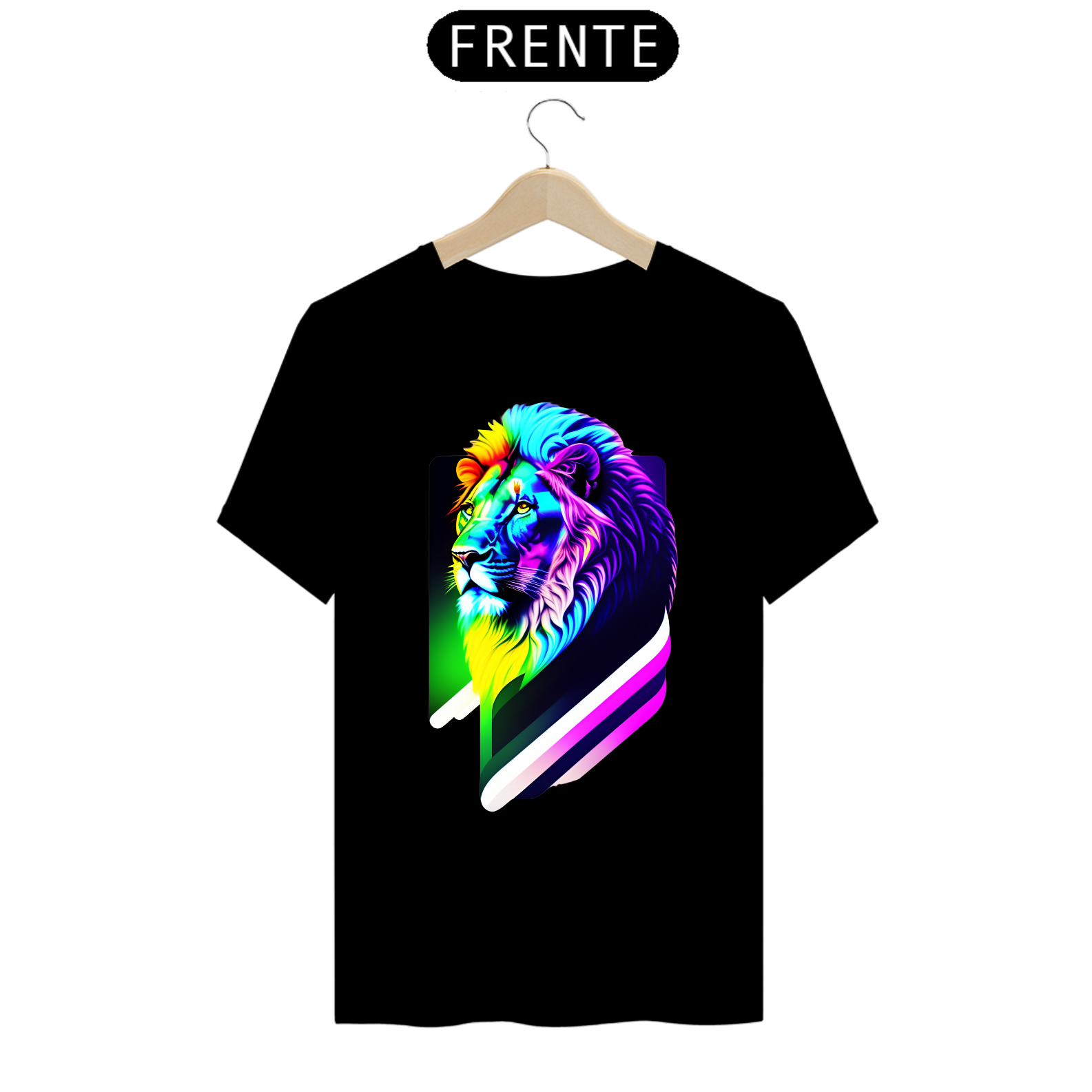 Camiseta Leão Colorido