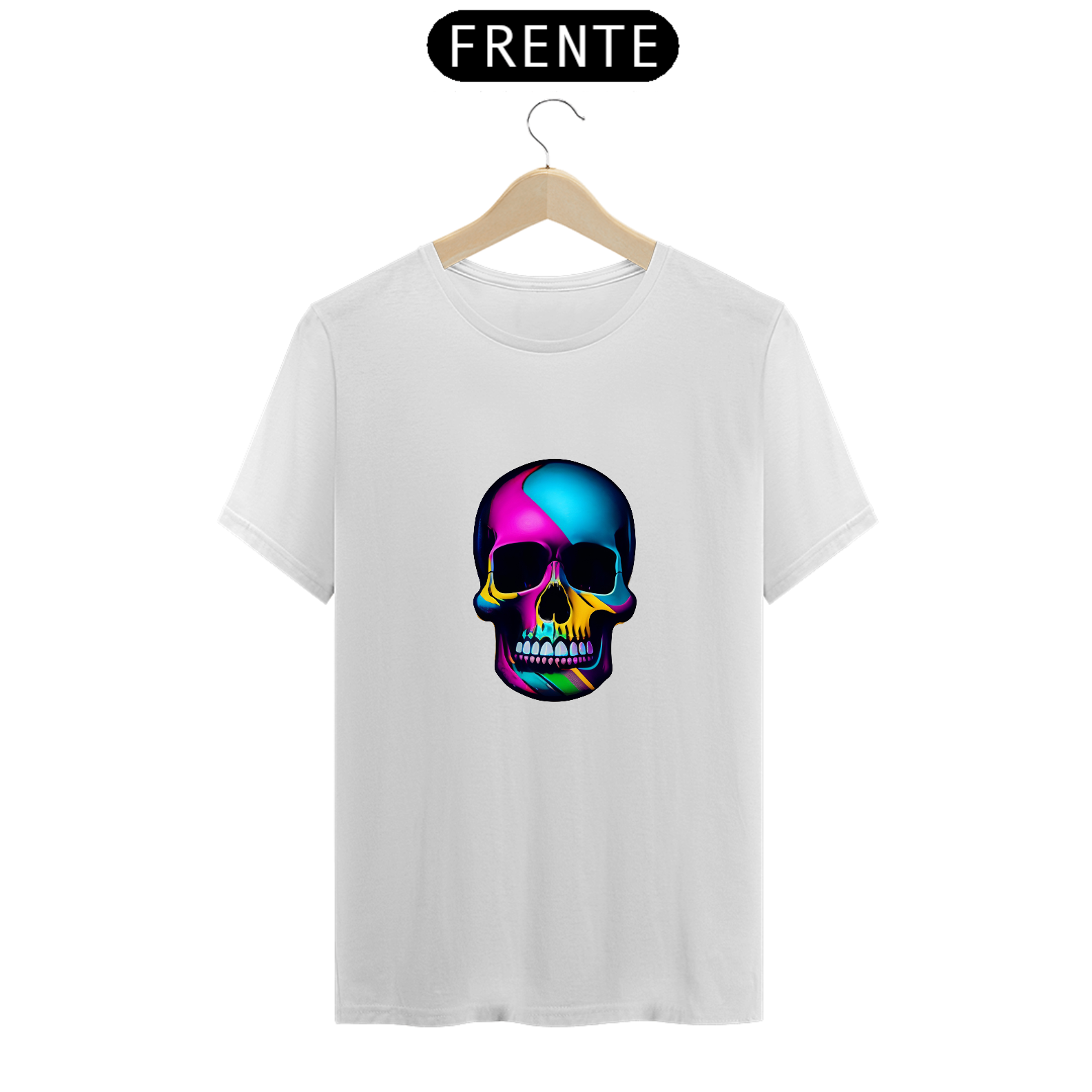 Camiseta Caveira Colorida