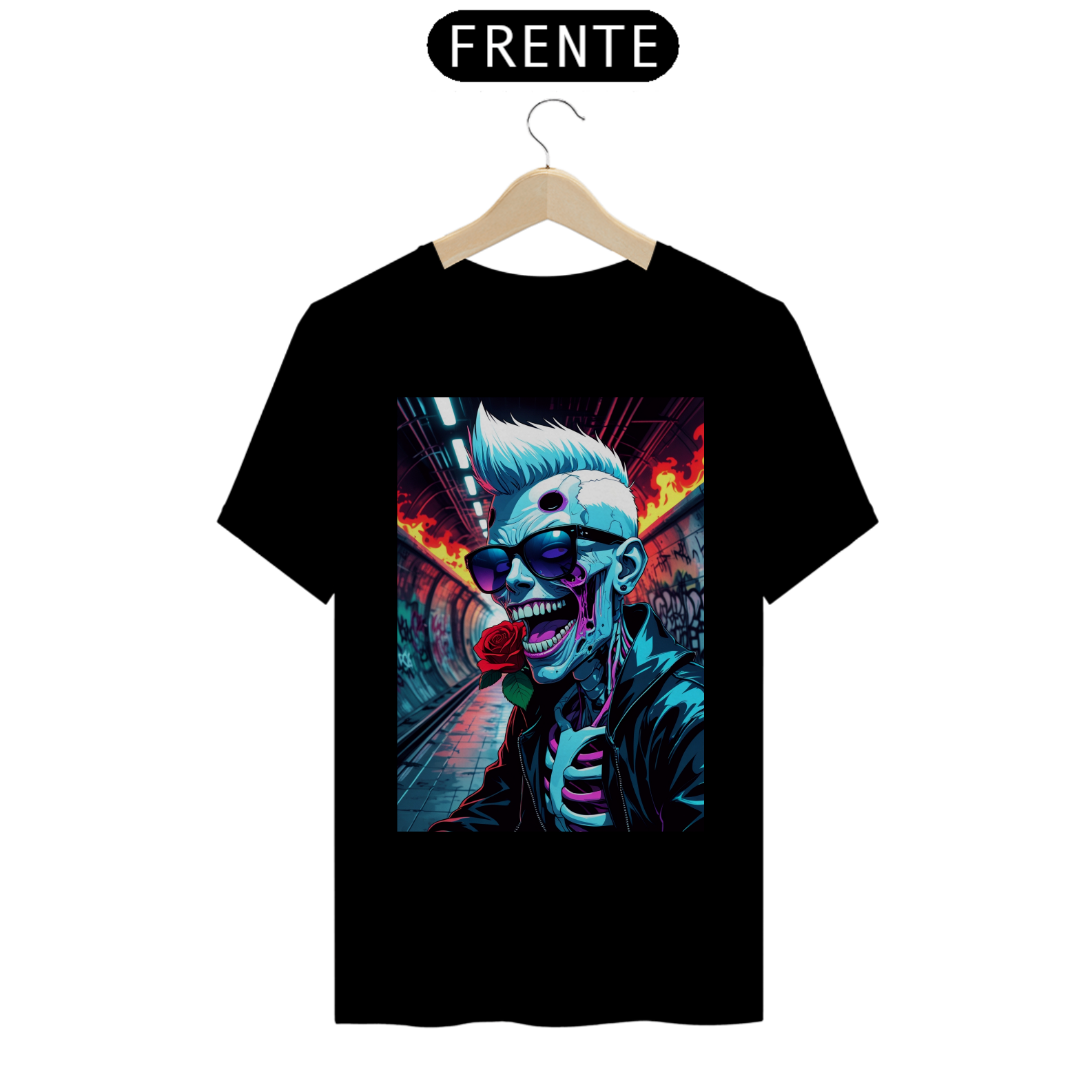 Camiseta PREMIUM 100% Algodão - Cyberpunk Revenant Rose