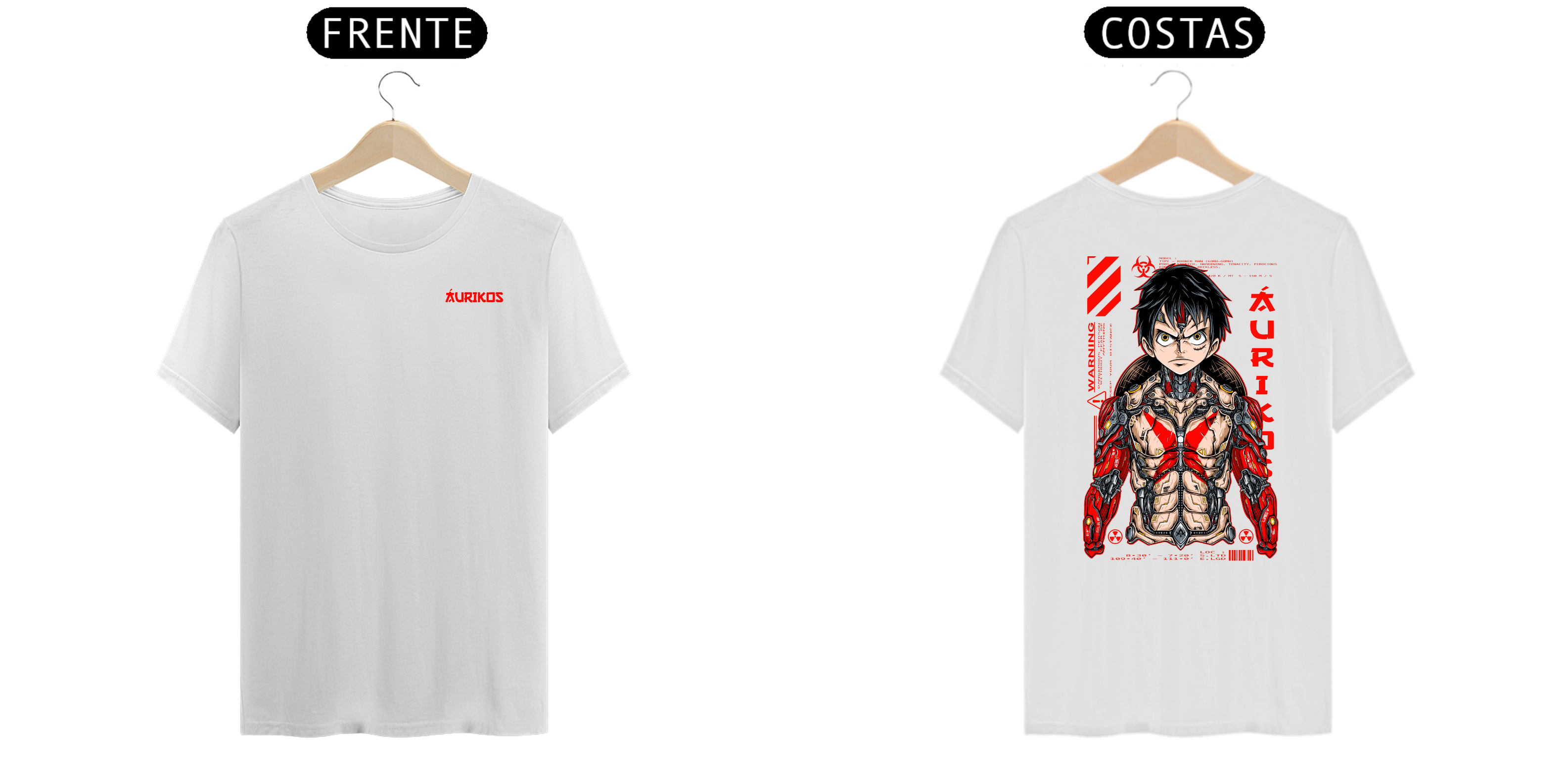 Camiseta Luffy Cyborg - Branca