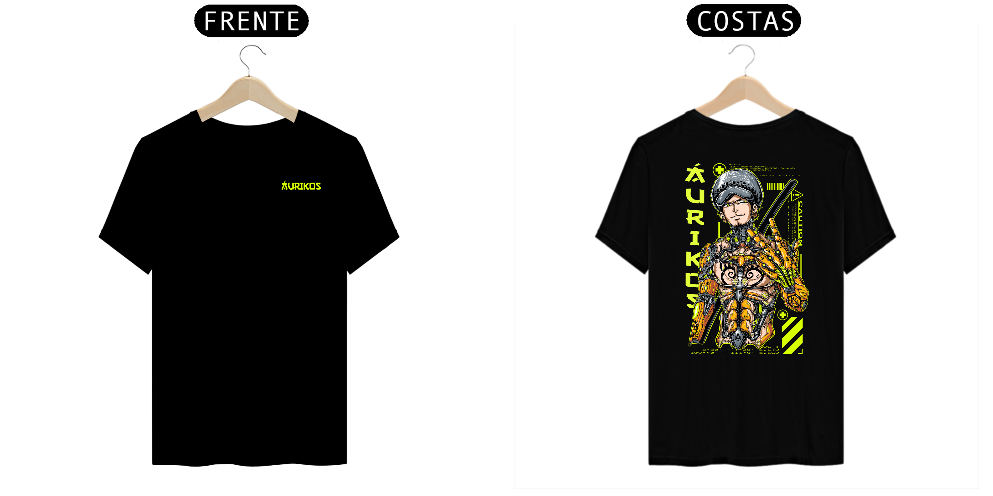 Camiseta Trafalgar Law Cyborg - Preta