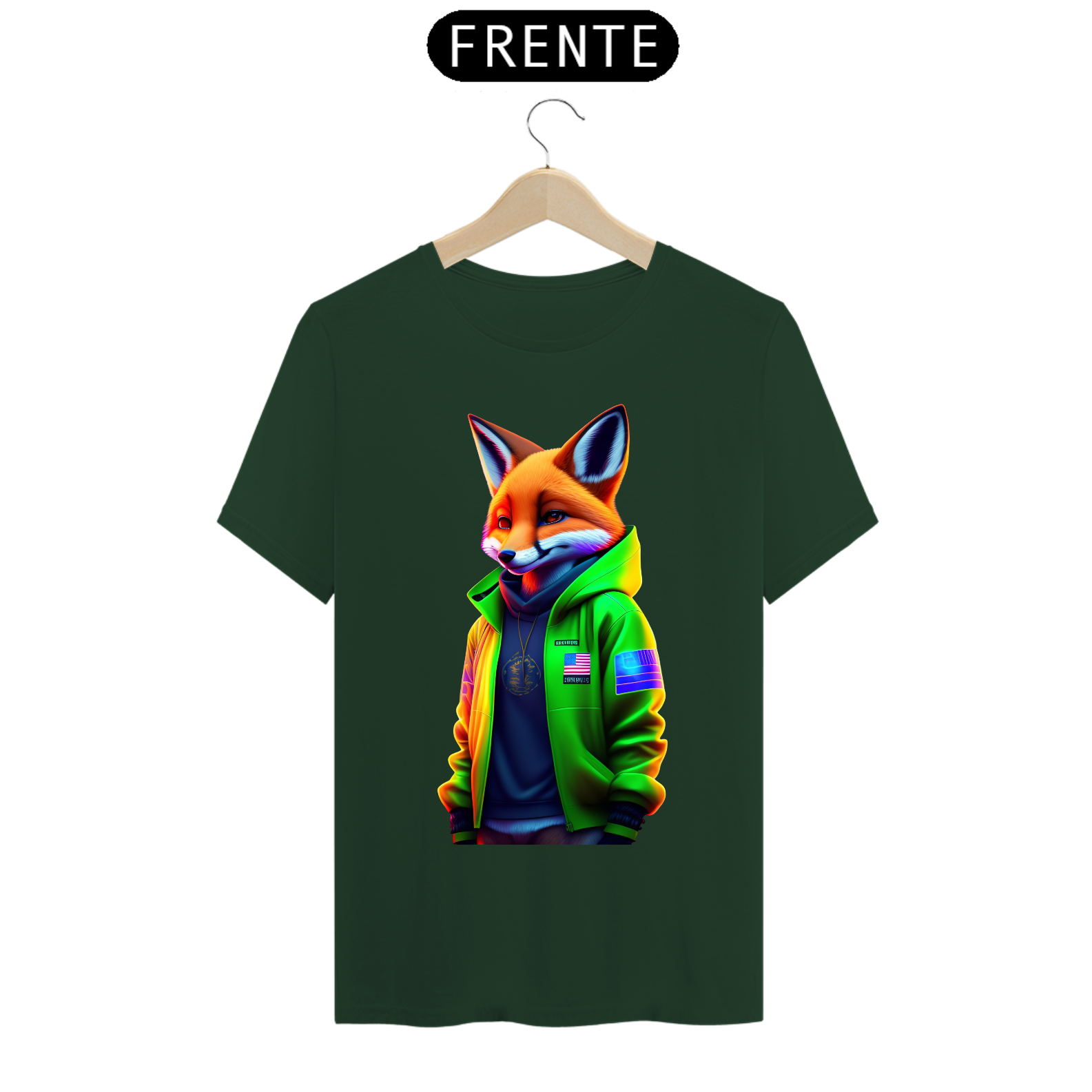 Nome do produto  camiseta t-shirt clássic com raposa style