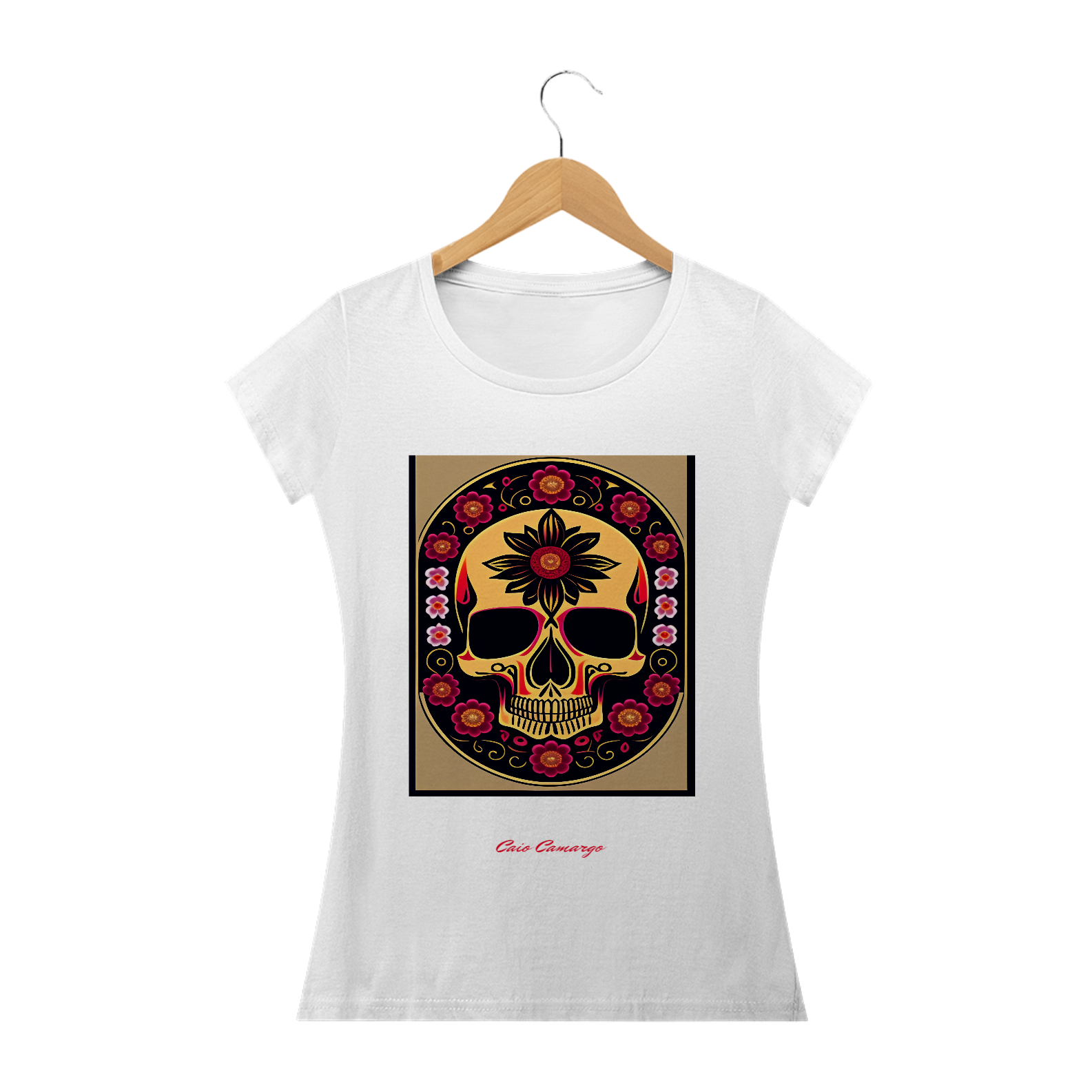 Camiseta feminina old skull
