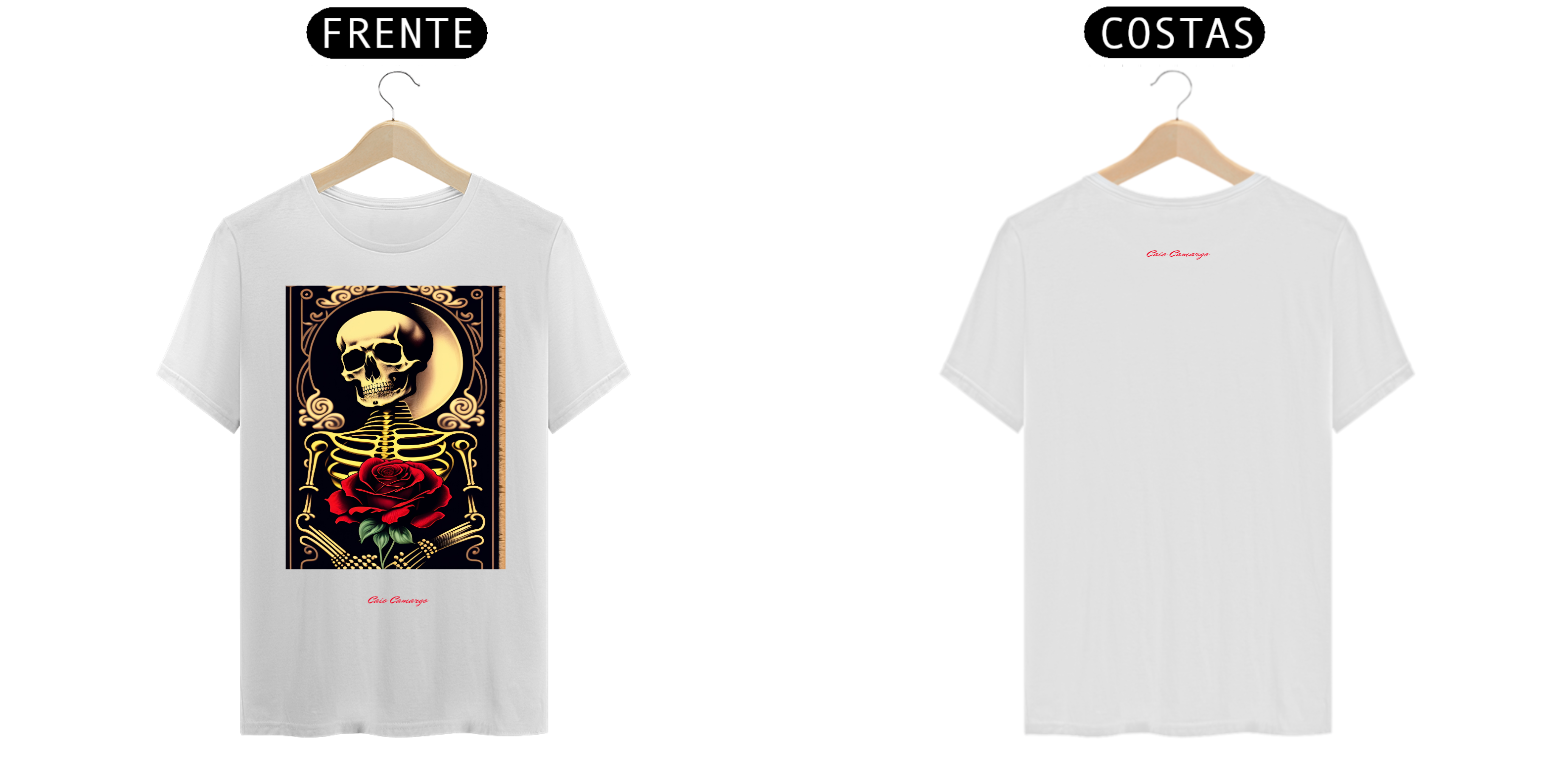 Camiseta old skull Rose