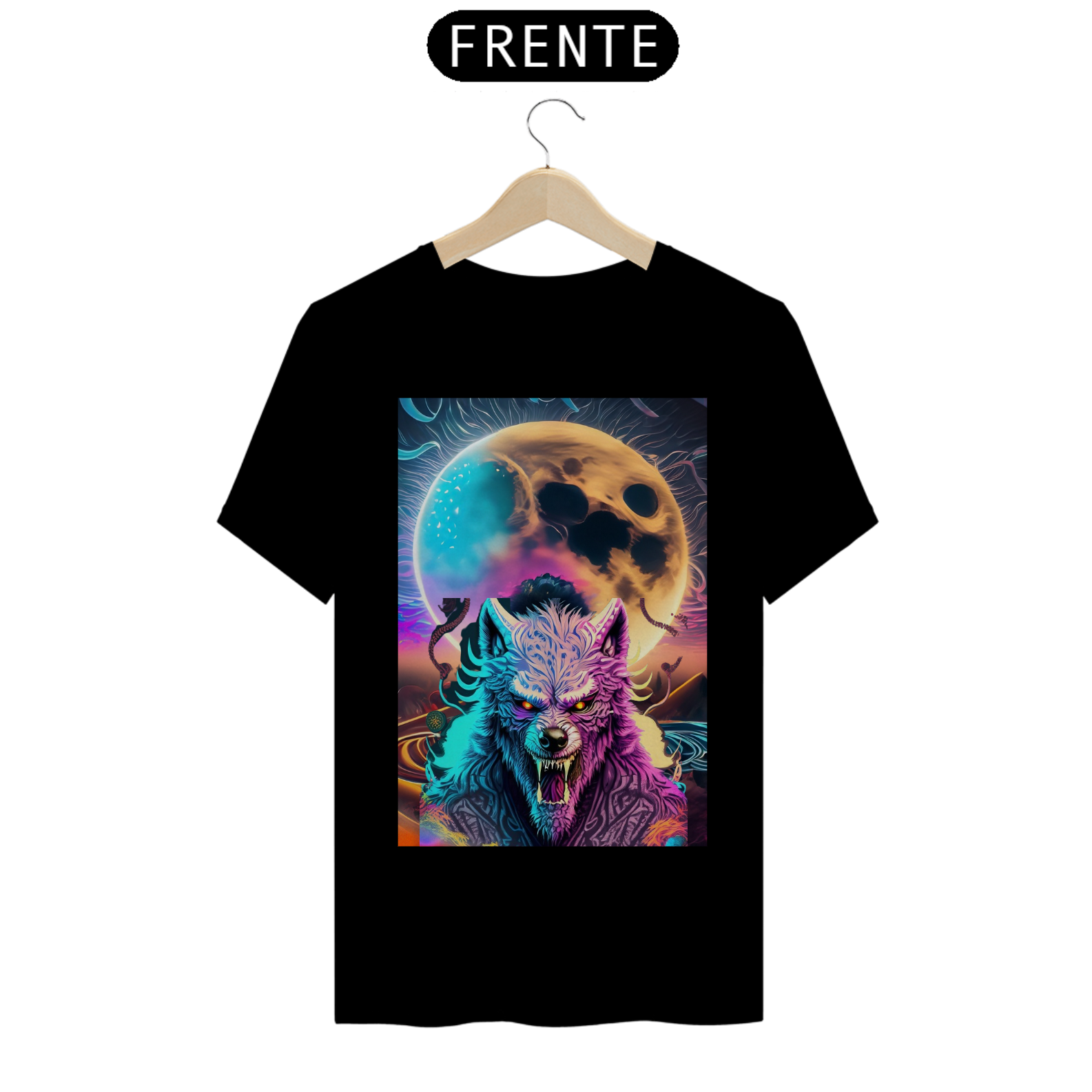 Nome do produto: Camiseta Lobisomem Lua Cheia Vertício