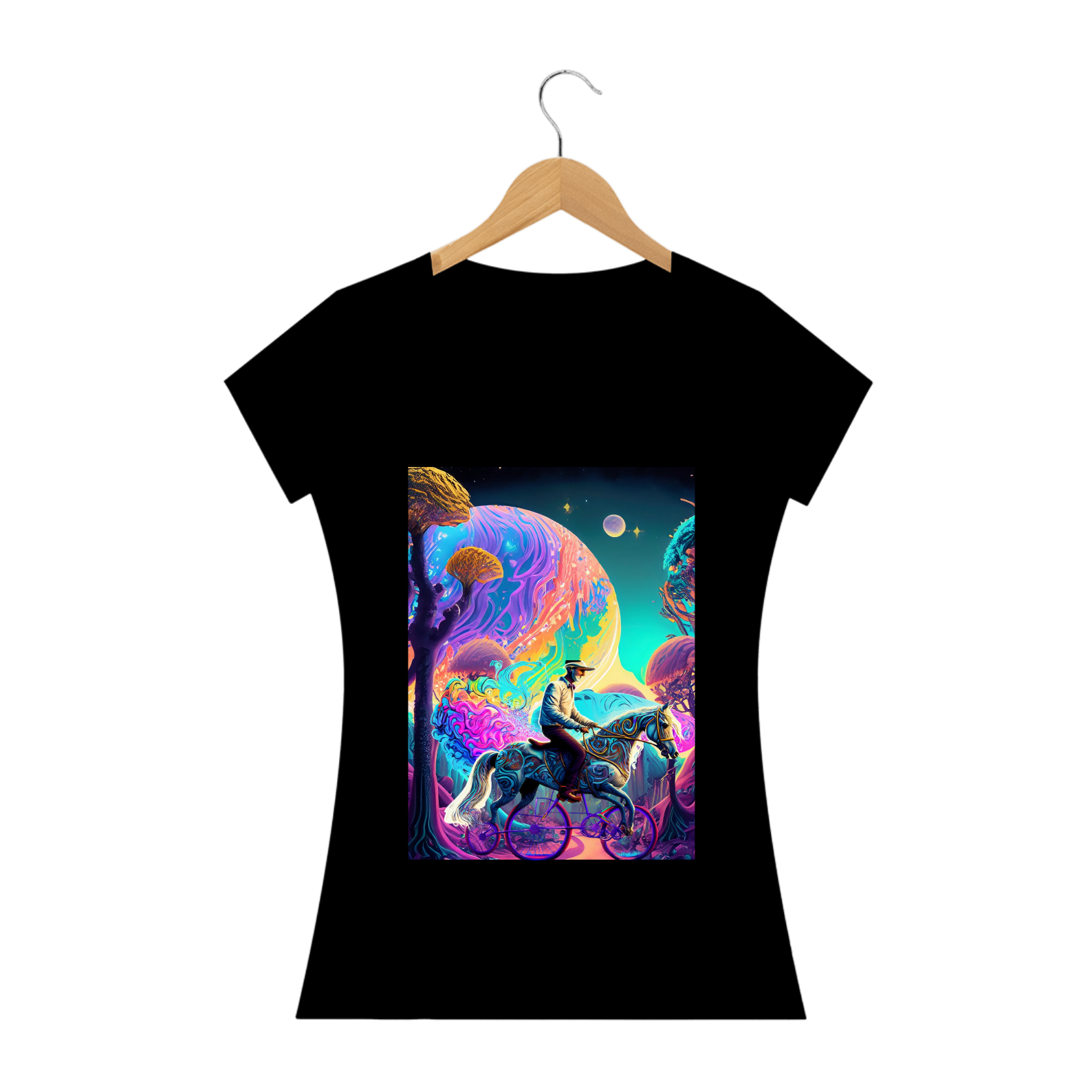 Camiseta Feminina Mystical Forest Ride Vertício