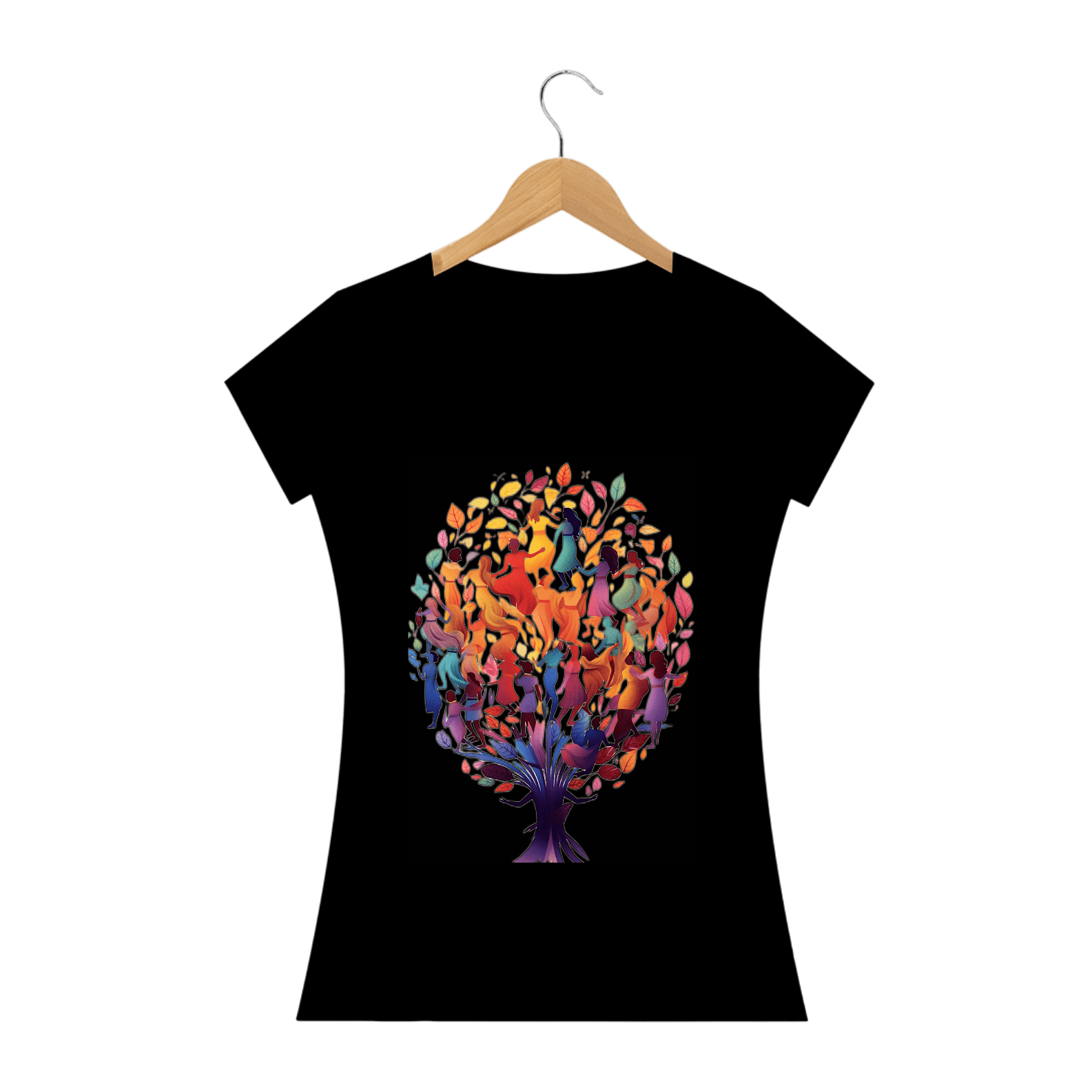 Camiseta Feminina Ilustração Vibrante Celebrando o Poder da União