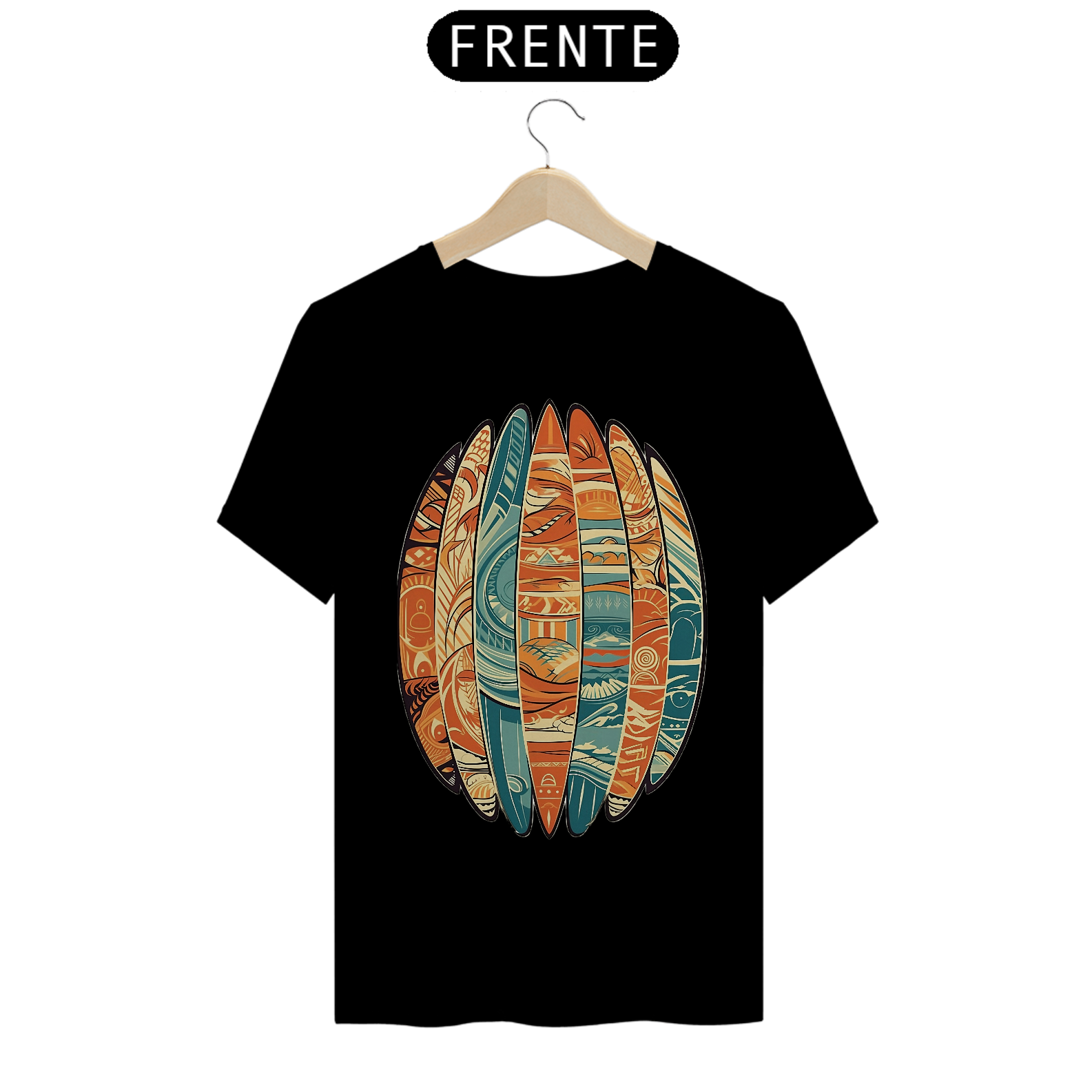 Camiseta Masculina Surfboard Collector's Paradise: Estampa Retro