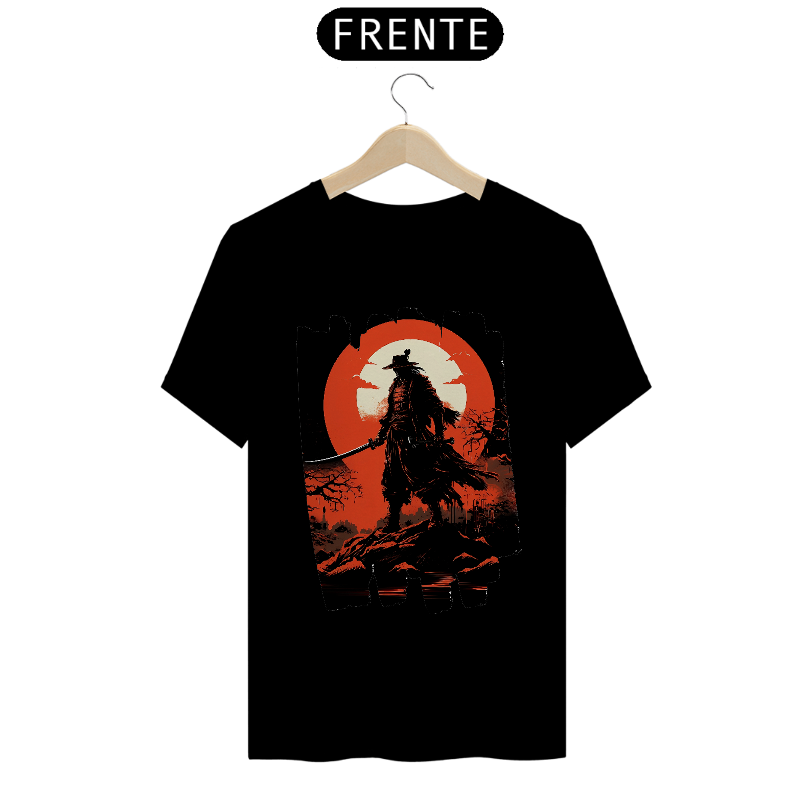 Camiseta Masculina A Sombra do Samurai Ensanguentado