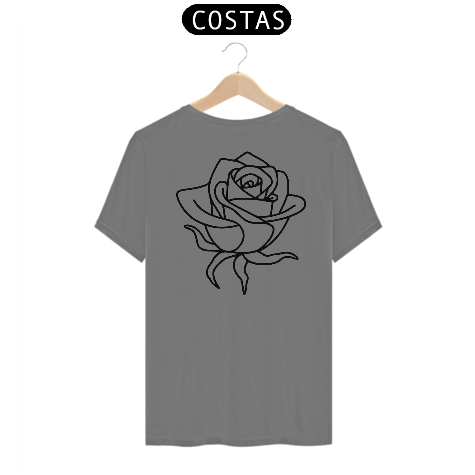 Nome do produto: Camiseta Rosa nas Costas
