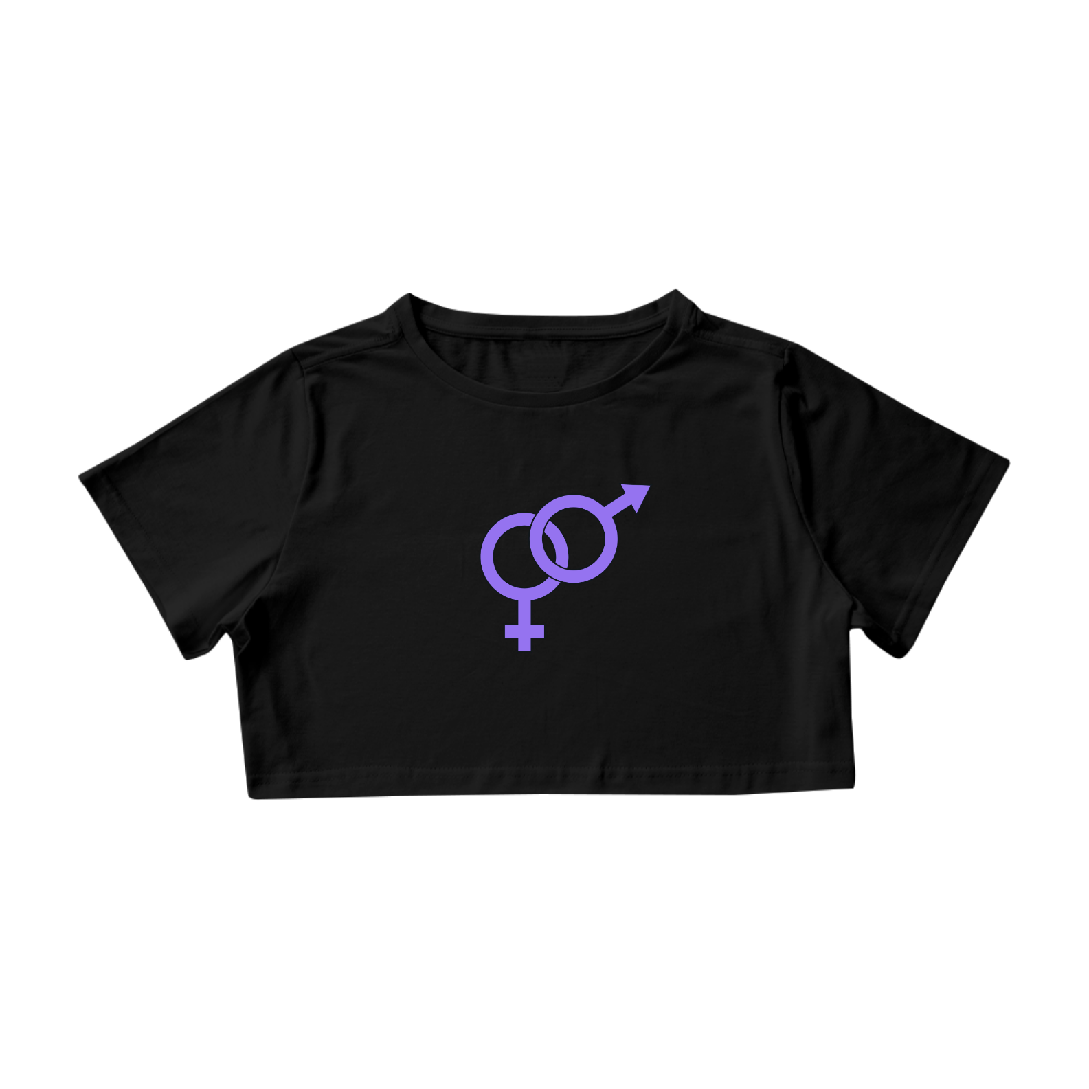Cropped símbolo masculino e feminino