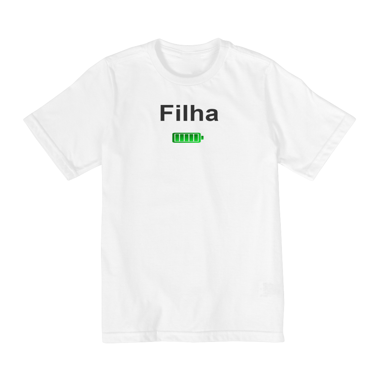 Camiseta infantil filha bateria cheia