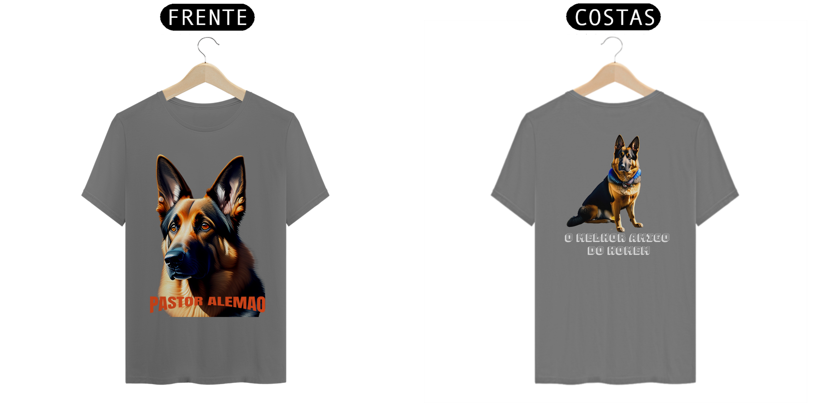 Nome do produto  Camisa T-SHIRT ESTONADA Pastor Alemão 