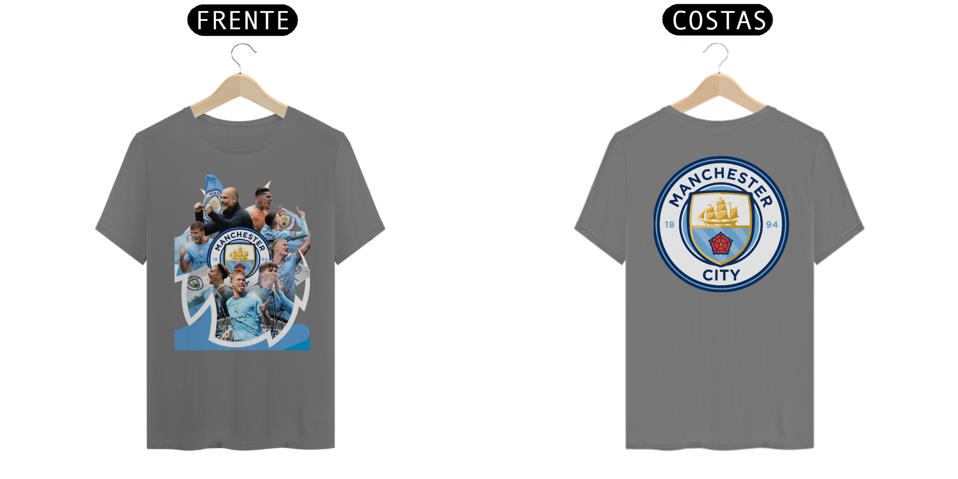 CAMISA T-SHIRT ESTONADA - TEMA: MANCHESTER CITY 