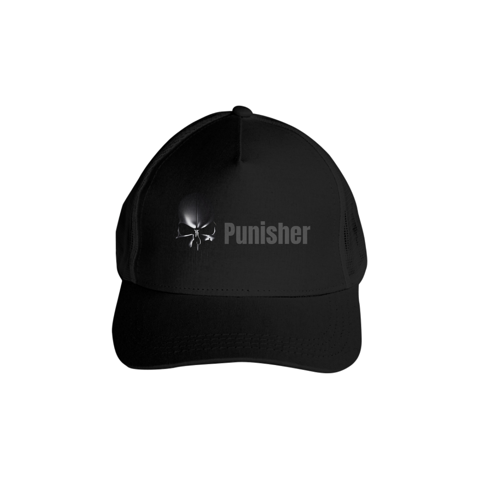 Nome do produto  Boné Americano com tela - Punisher