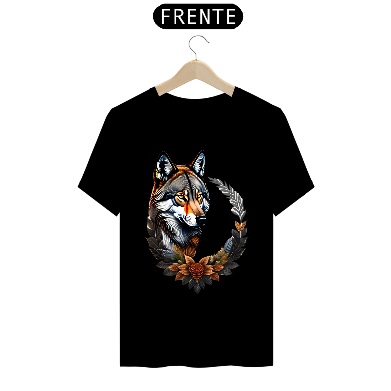 Nome do produto: Camisa lobo flores