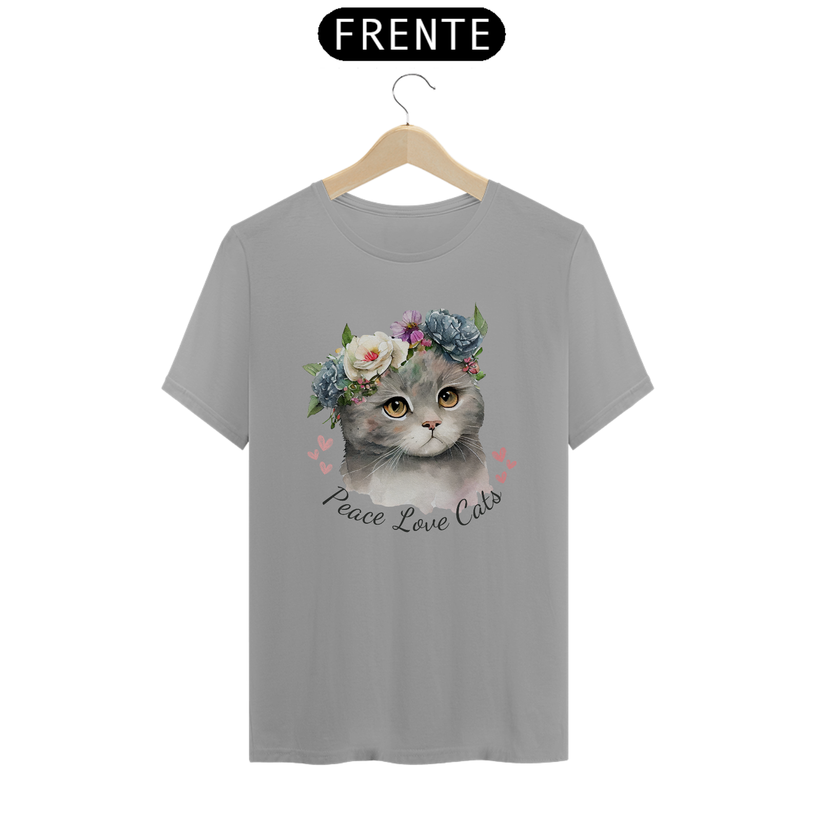 Camisa Peace Love Cats