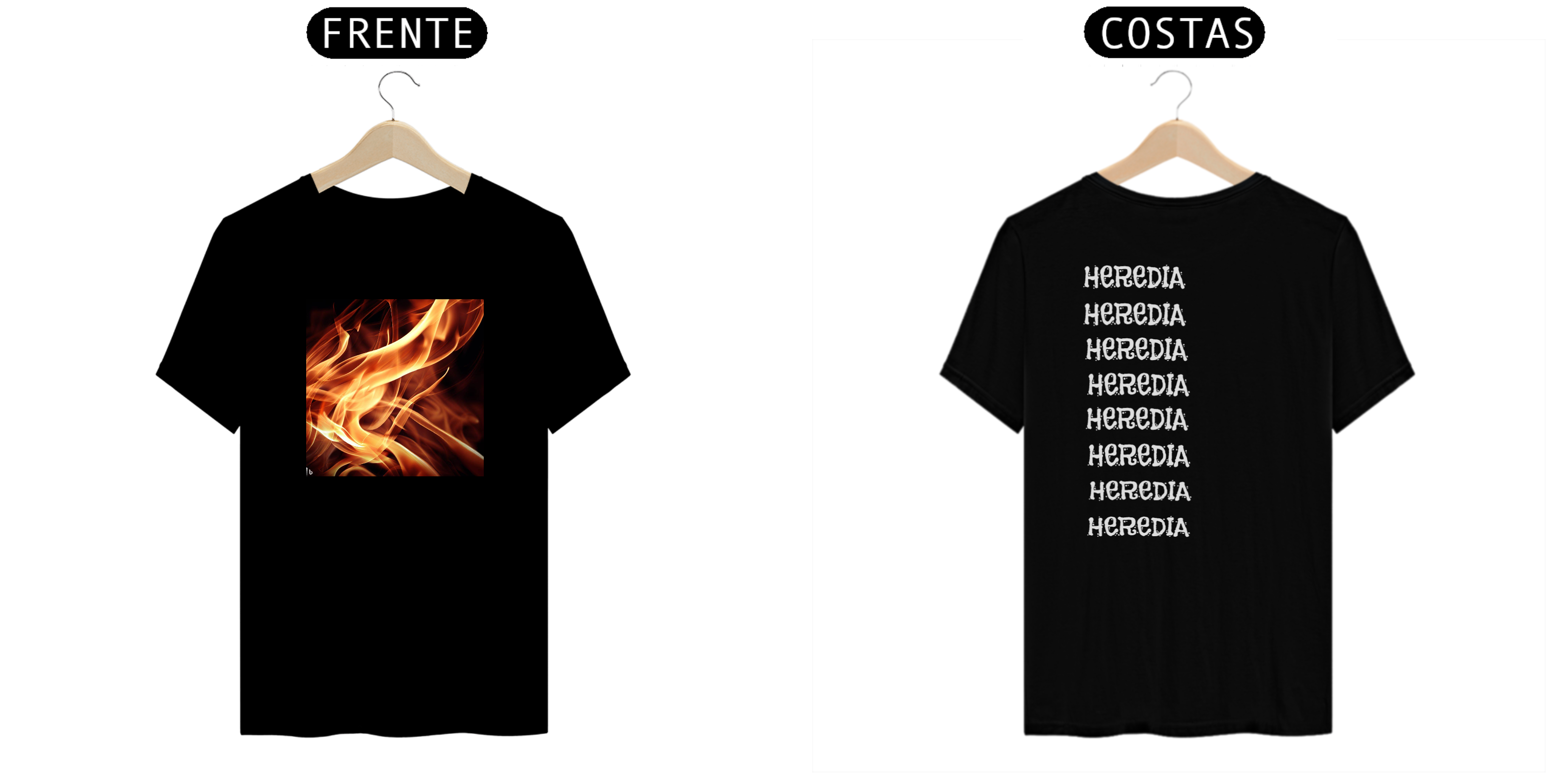 camisa com estampa de fogo