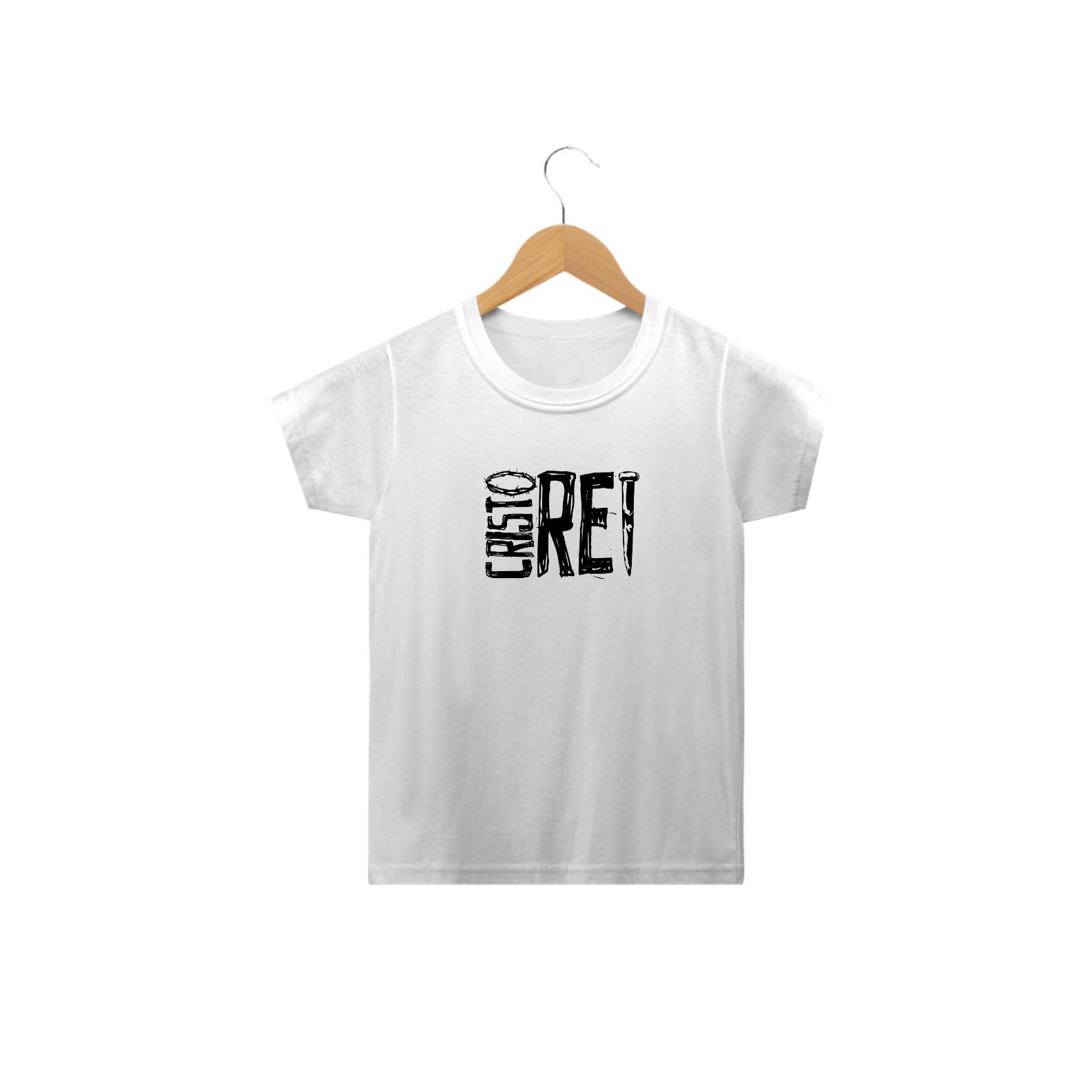 Camiseta infantil básica - Cristo Rei - arte preta